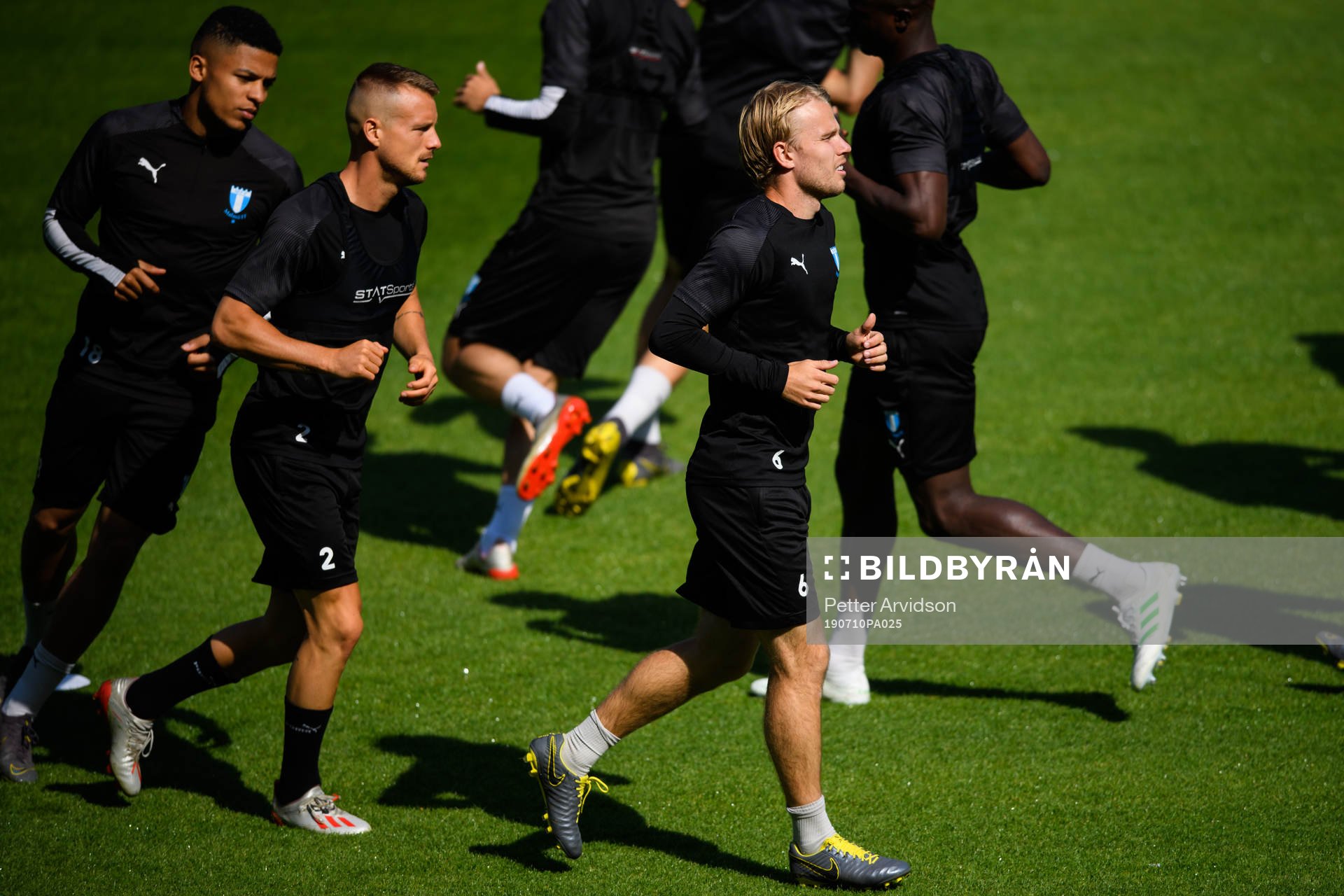 Romain Gall, Eric Larsson and Oscar Lewicki of Malmö FF