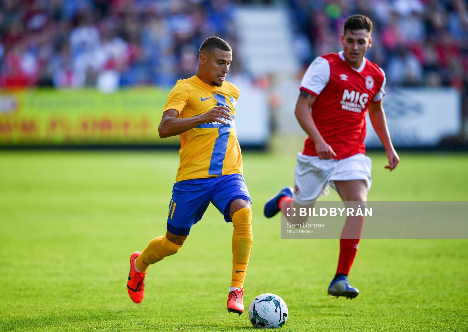 Jordan Larsson of IFK Norrköping in action against Kevin