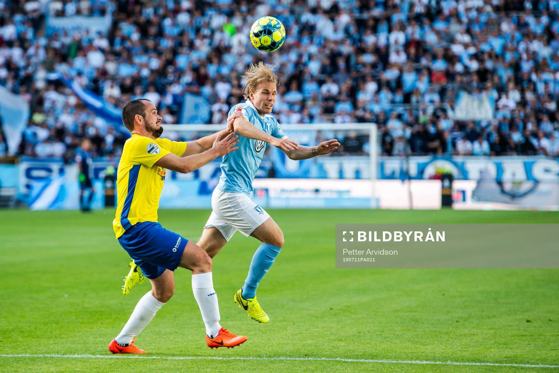 Oscar Lewicki of Malmö FF and Tony Kane of Ballymena United