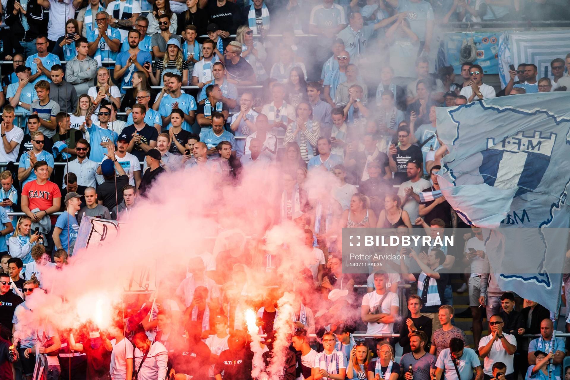 Supporters of Malmö FF celebrate