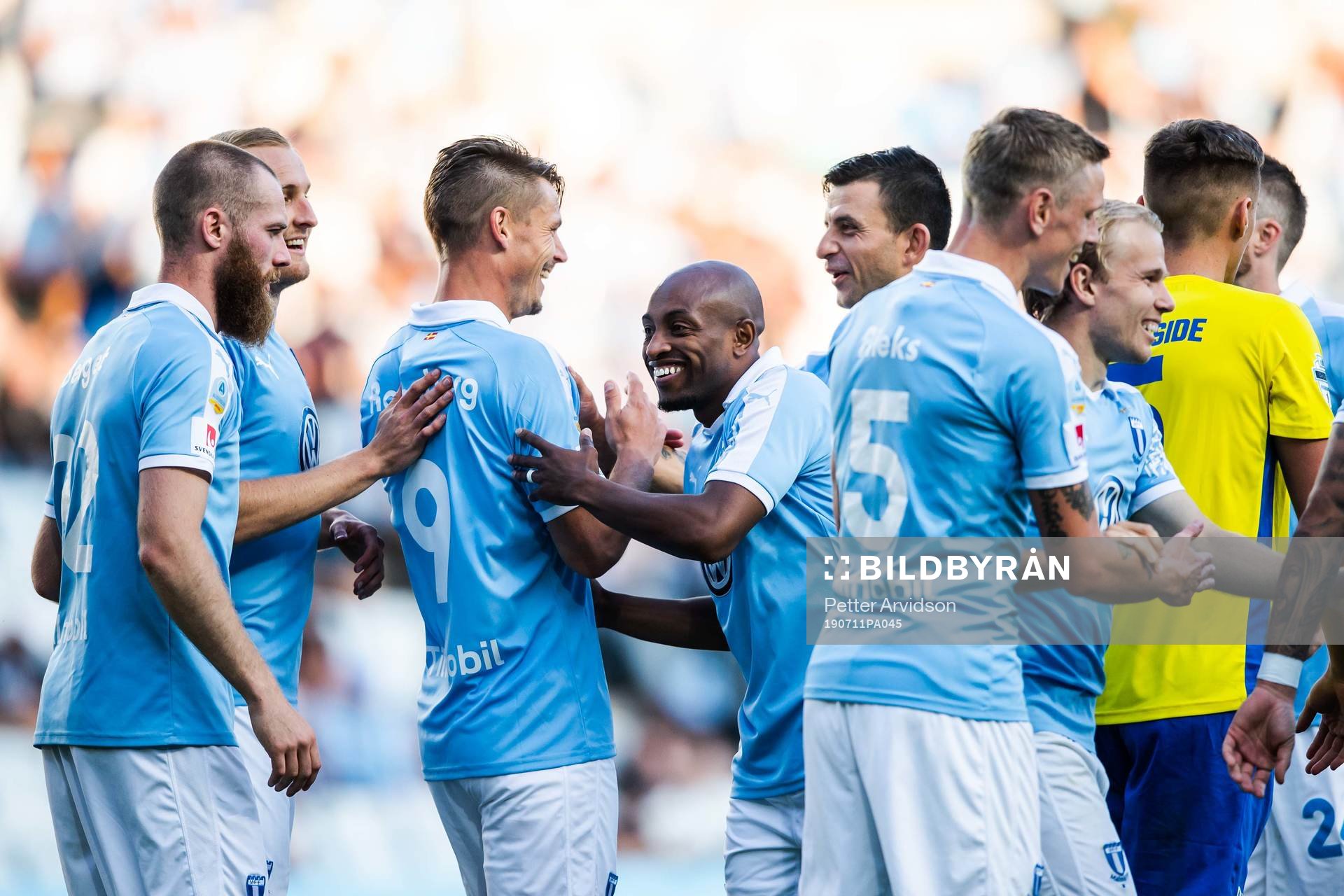 Markus Rosenberg and Fouad Bachirou of Malmö FF celebrate