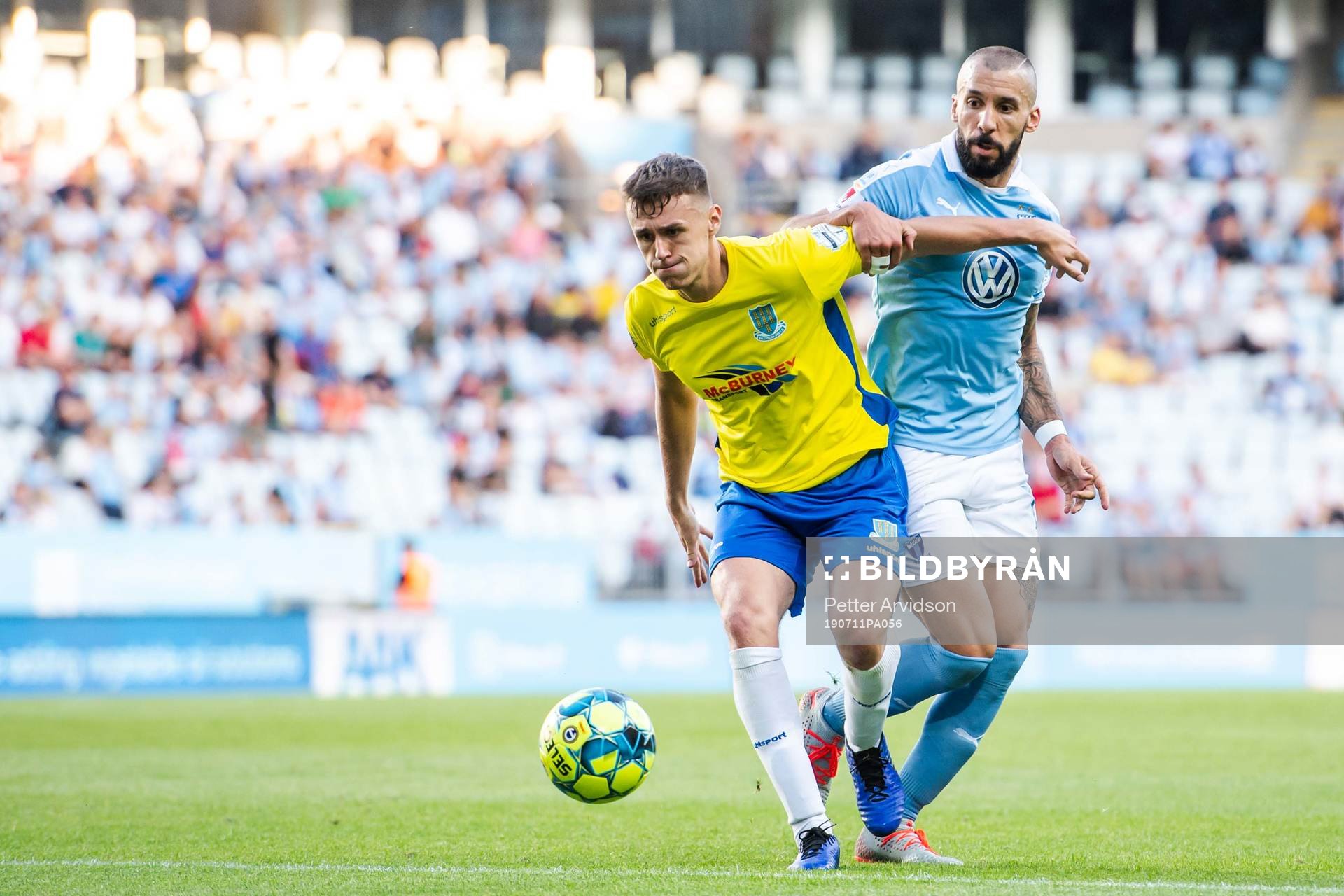 Scot Whiteside of Ballymena United and Guillermo Molins of