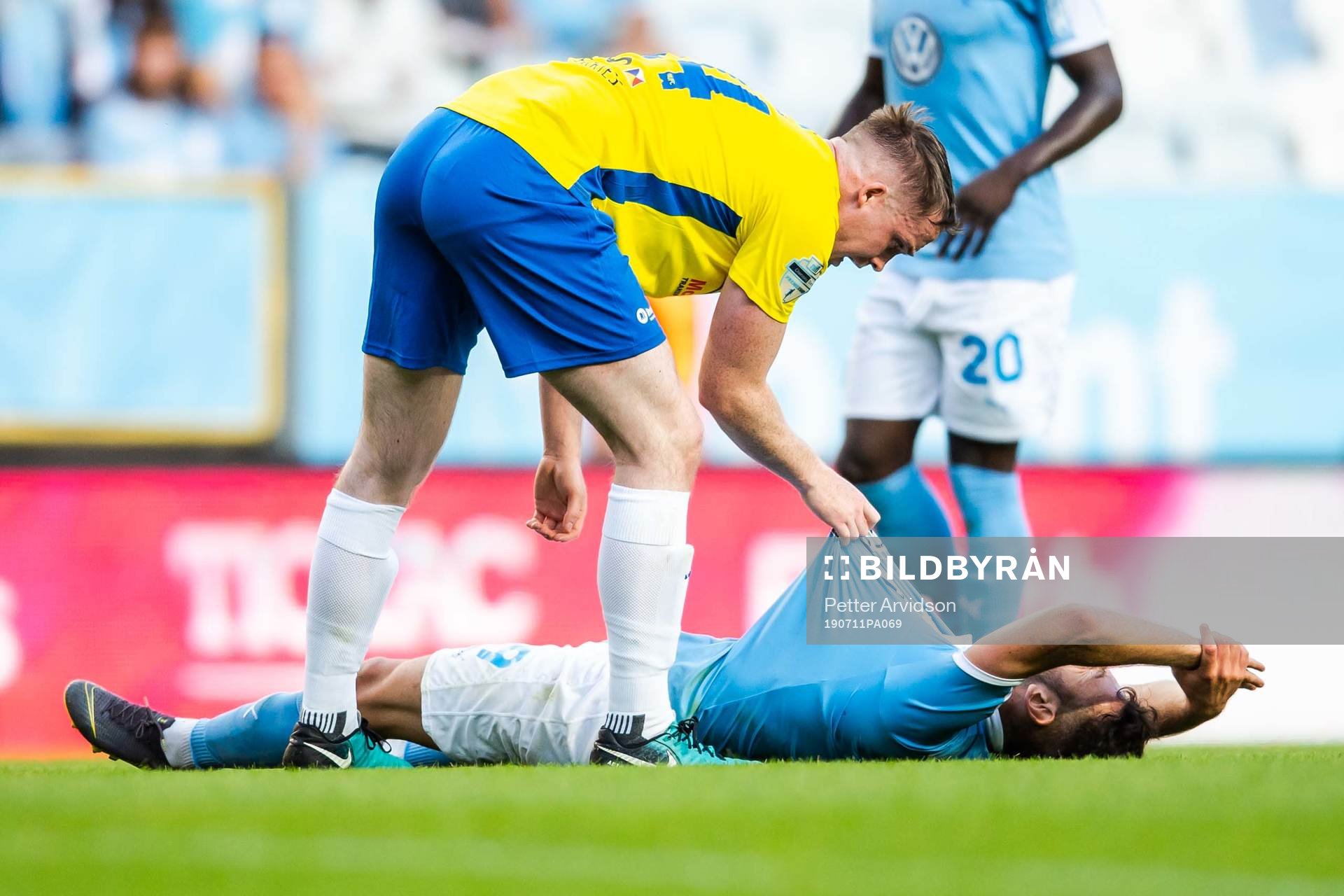 Andrew Burns of Ballymena United checks in