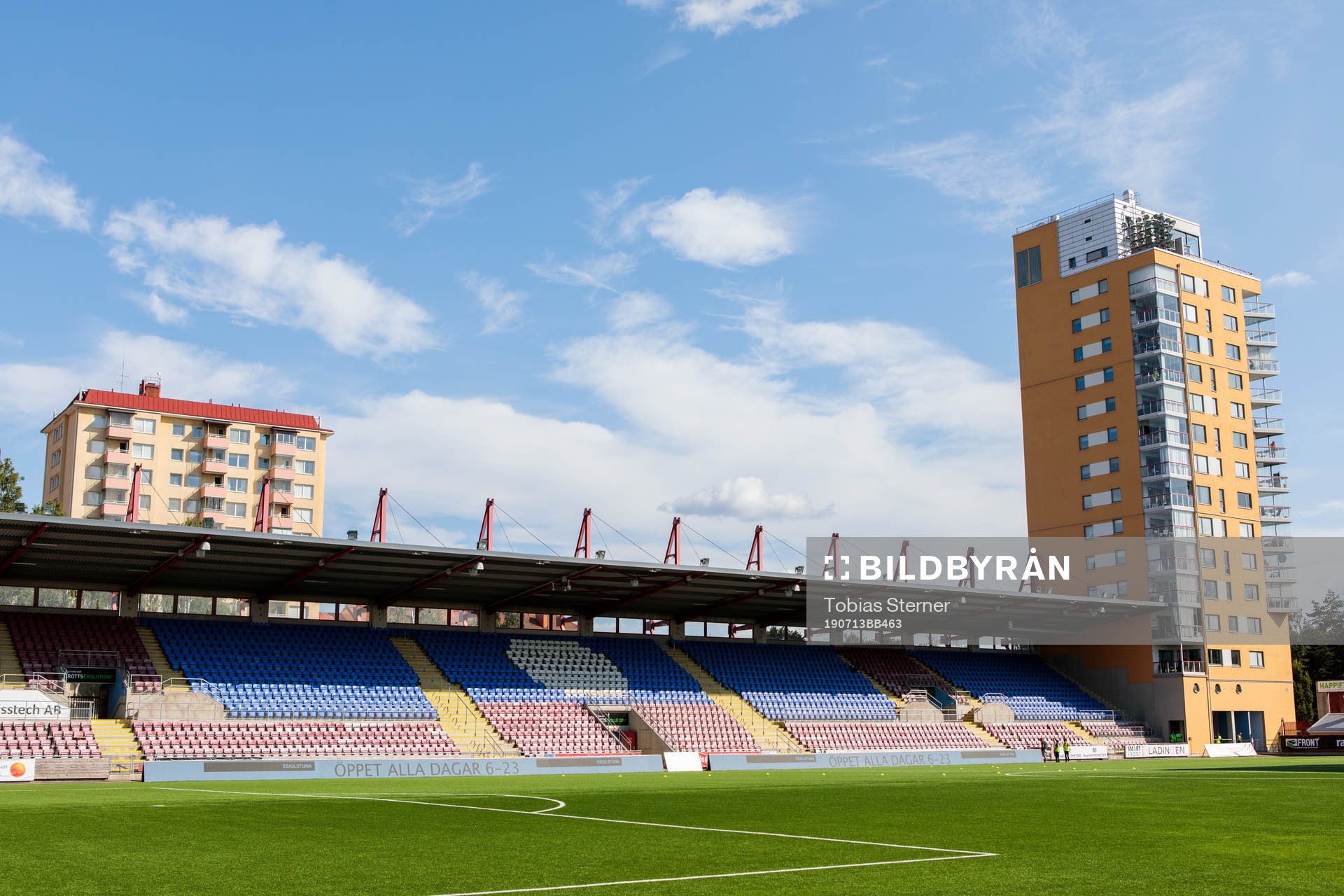 Vy över Tunavallen innan fotbollsmatchen i Allsvenskan