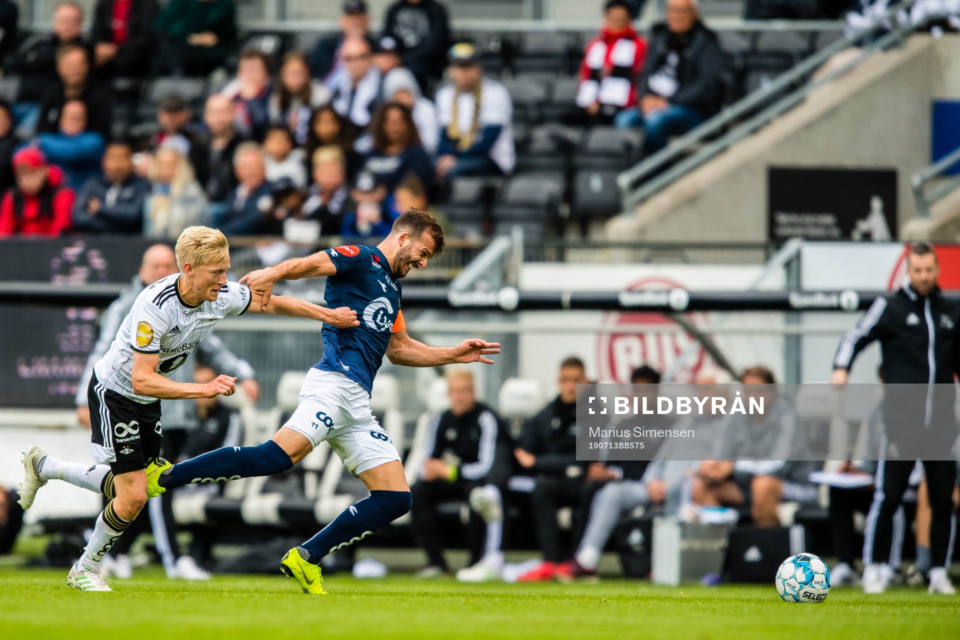 Birger Solberg Meling of Rosenborg and Ylldren Ibrahimaj of