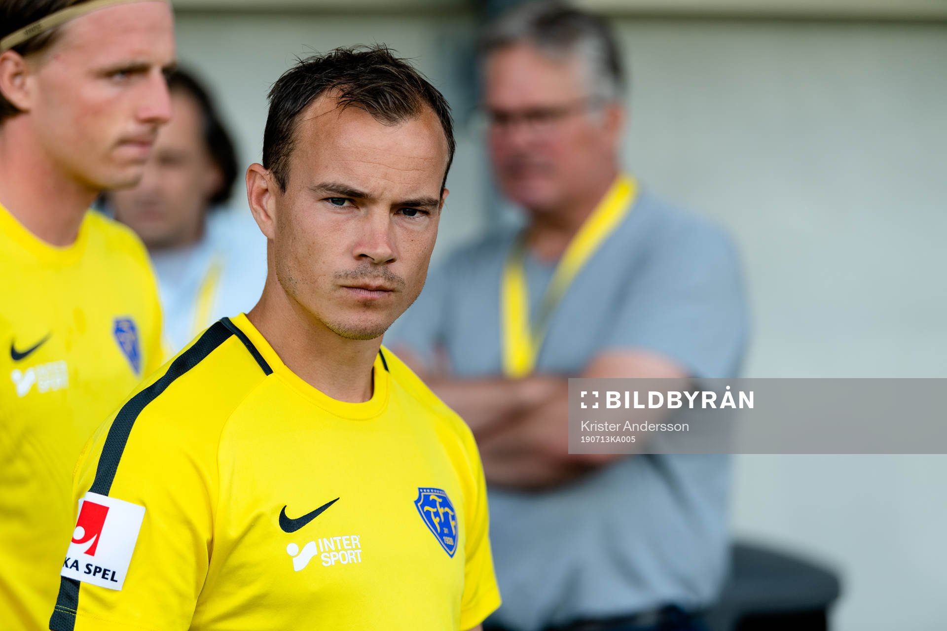 Falkenbergs Anton Wede före fotbollsmatchen i Allsvenskan