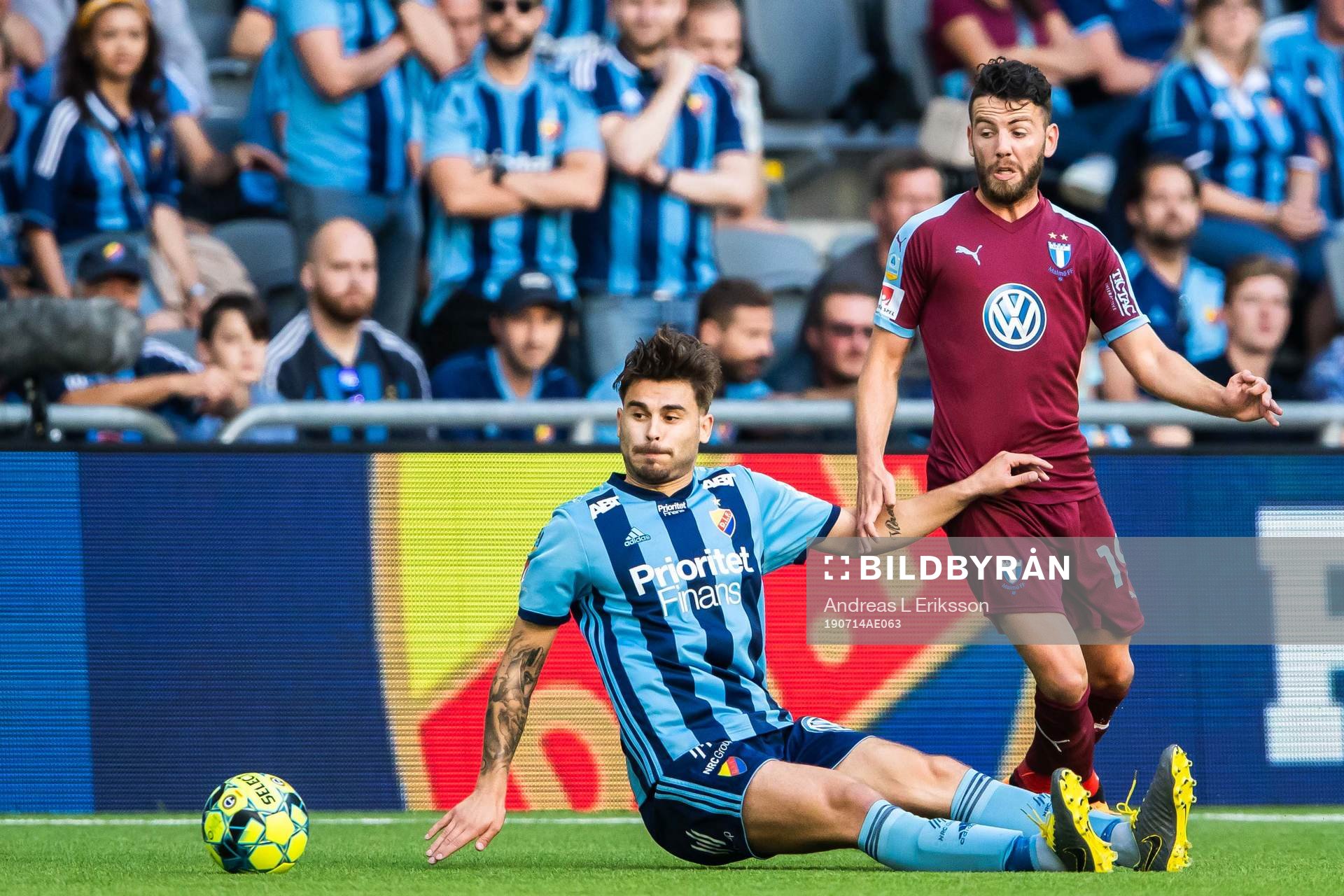 Djurgårdens Astrit Ajdarevic och Malmö FFs Erdal Rakip
