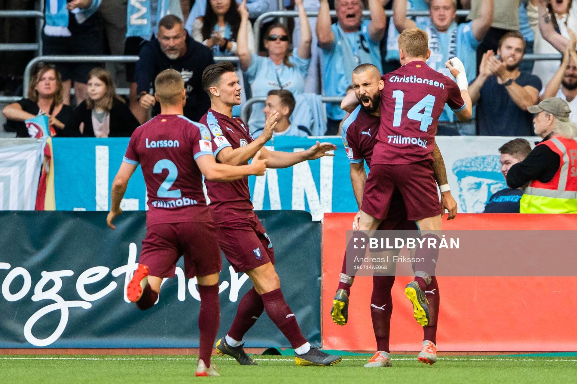 Malmö FFs Guillermo Molins jublar med lagkamrater