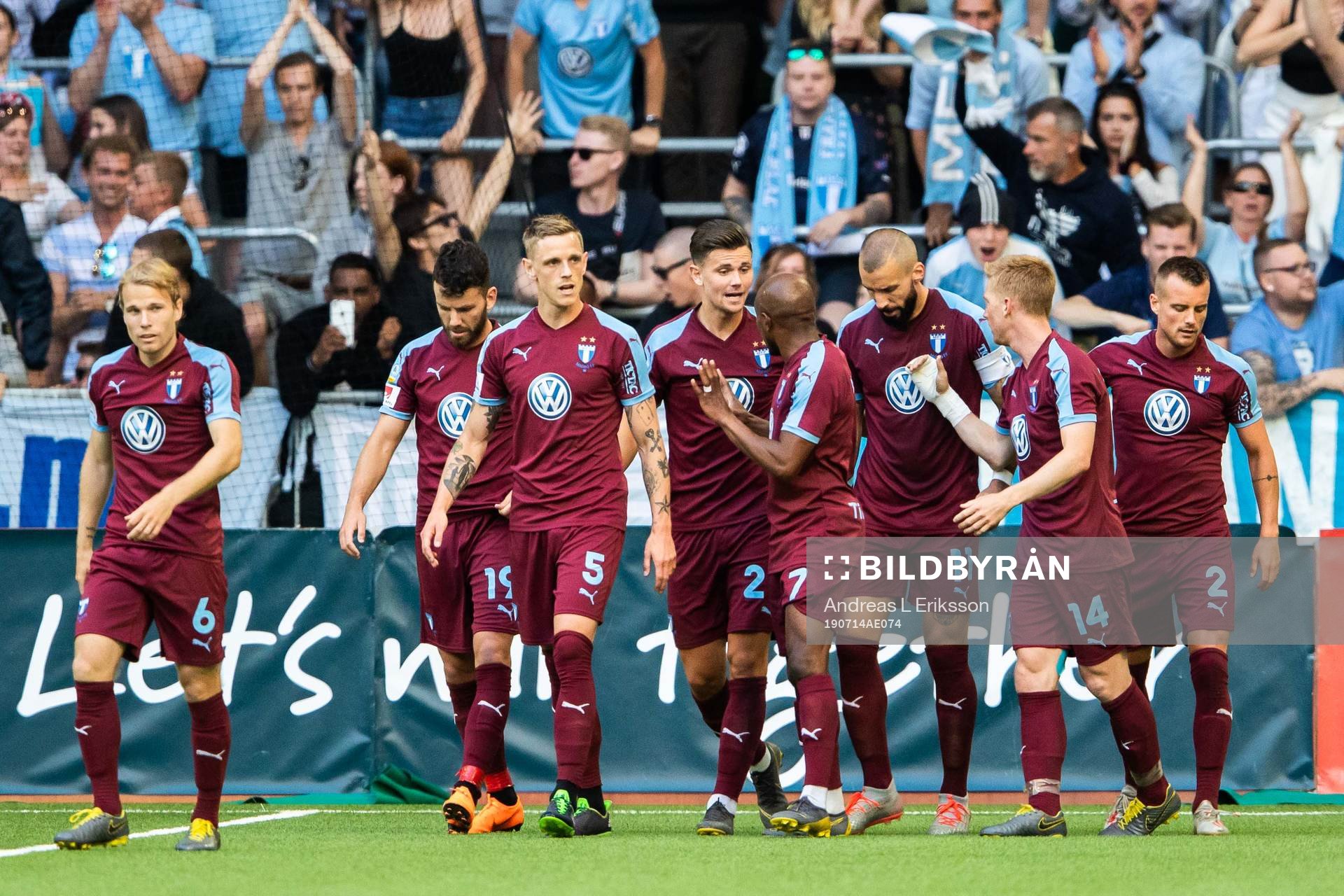 Malmö FFs Guillermo Molins jublar med lagkamrater