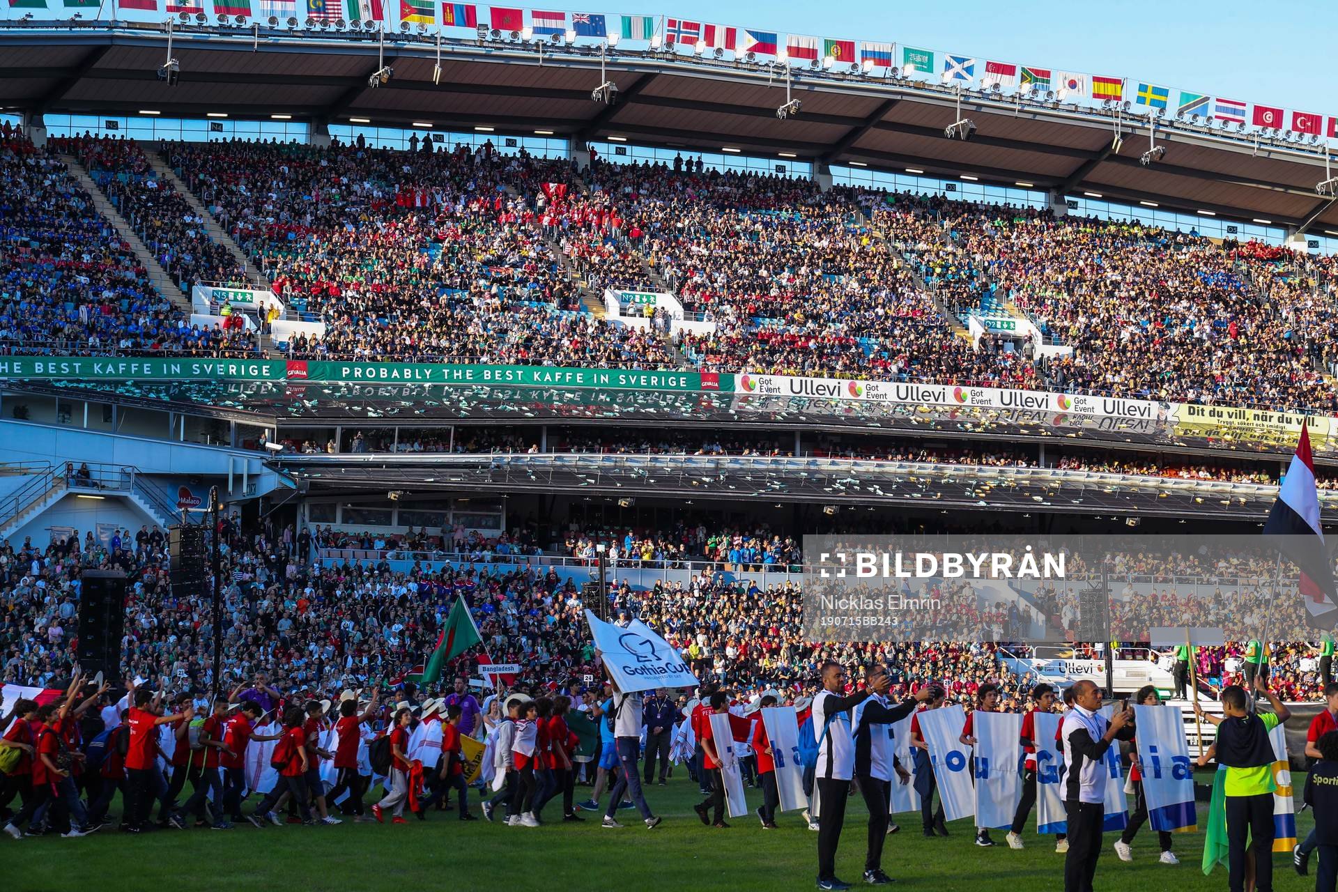 Vy över invigningen av Gothia Cup