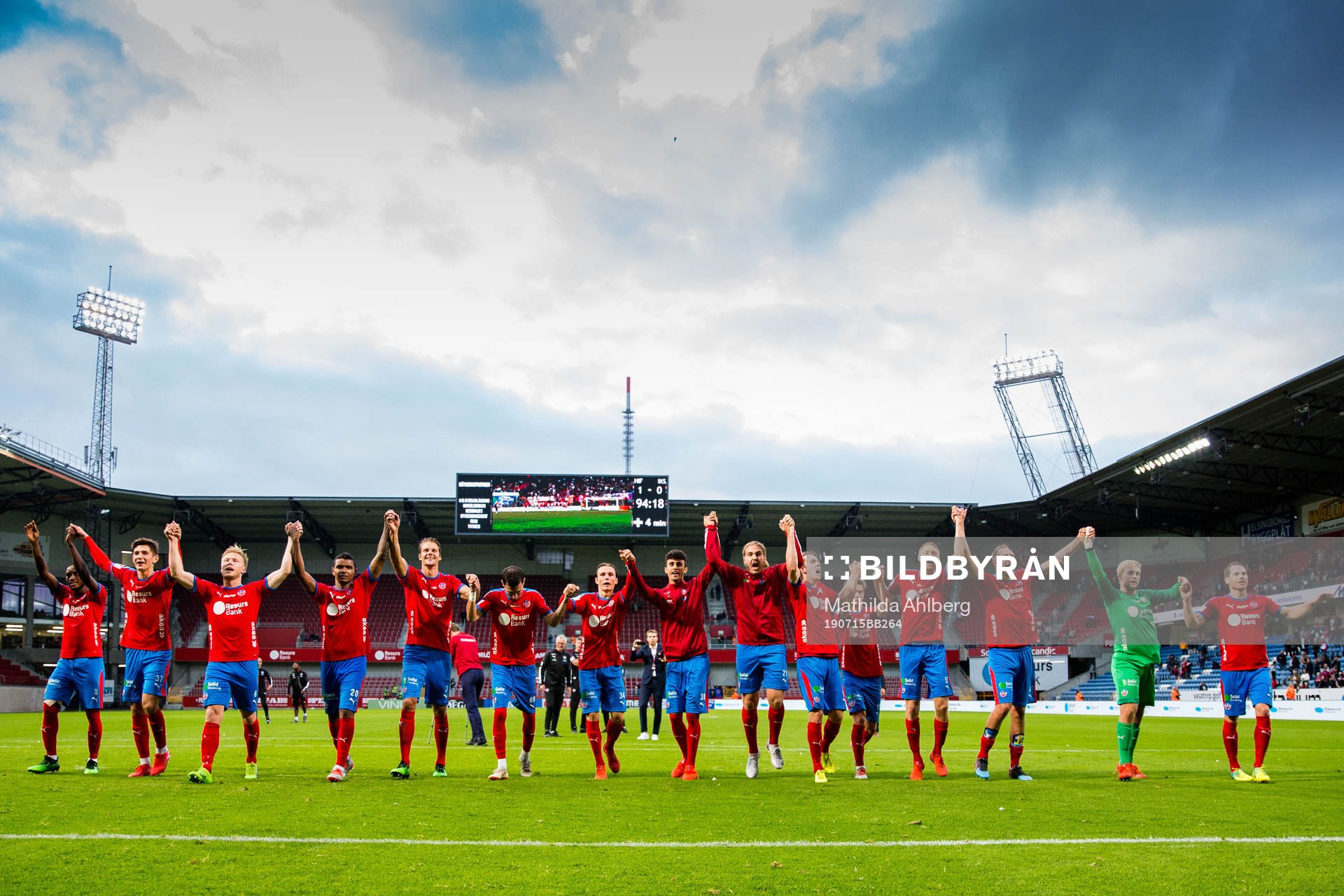 Helsingborgs spelare jublar