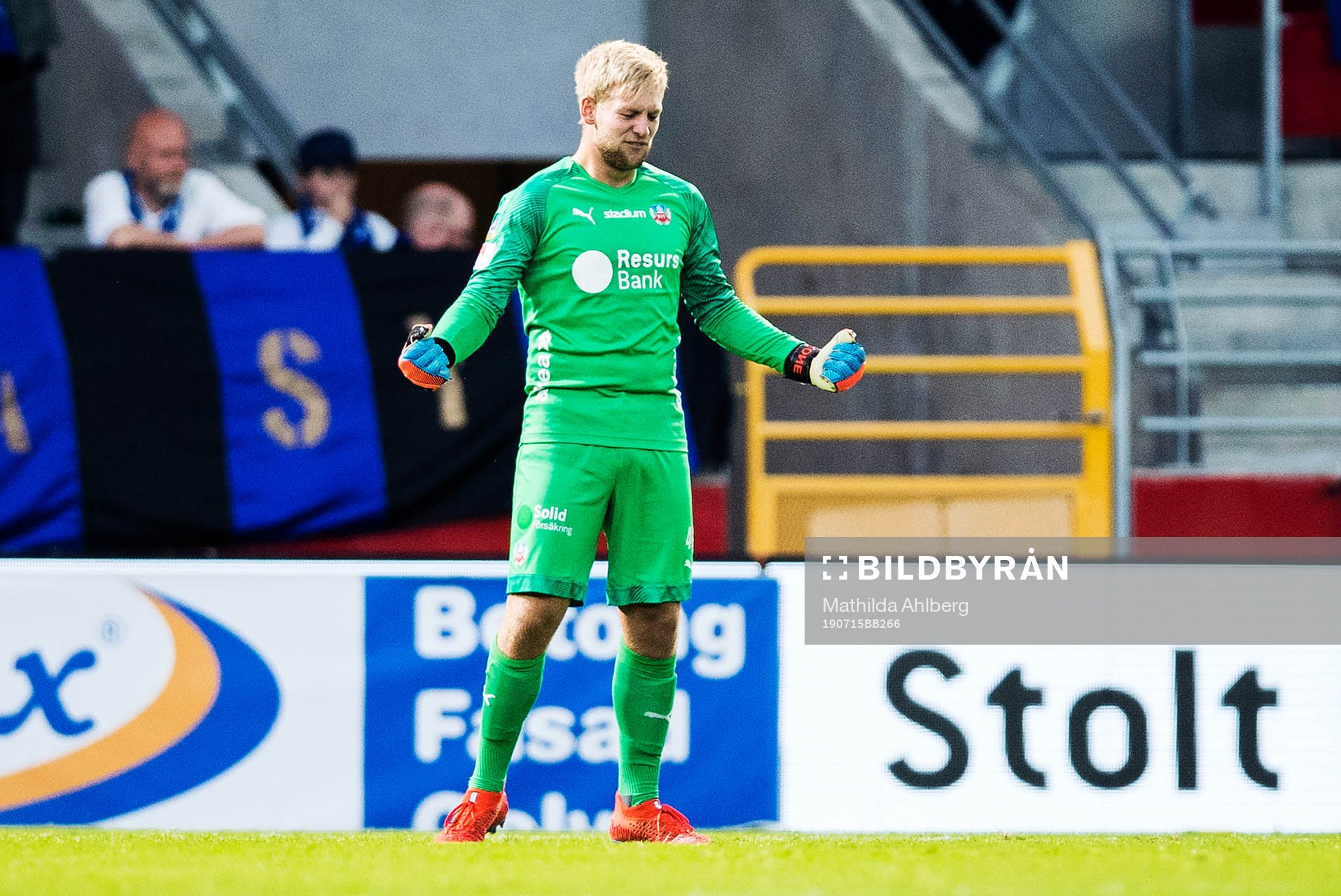 Helsingborgs målvakt Ian Pettersson  jublar