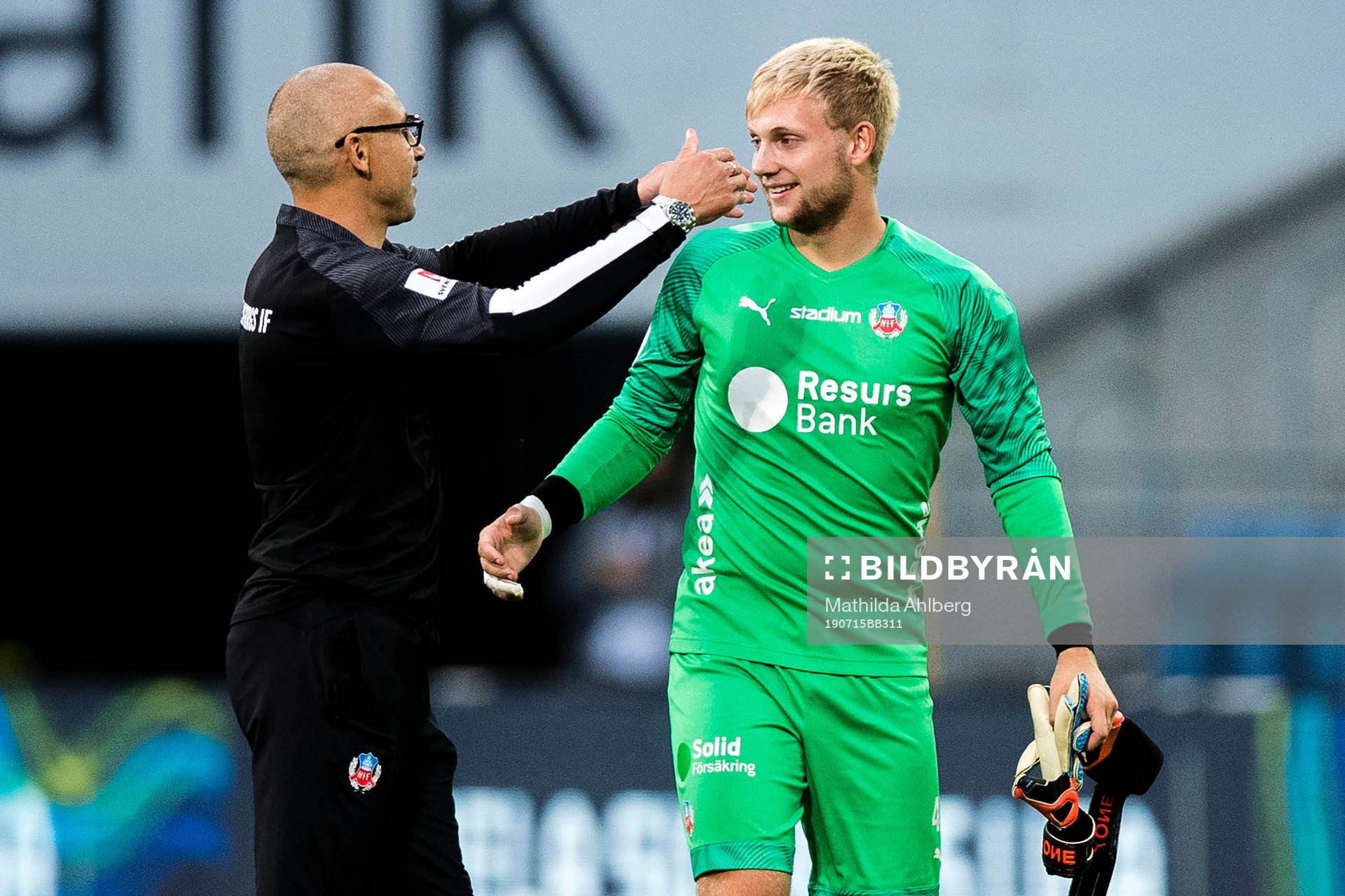 Helsingborgs tränare Henrik Larsson och målvakt Ian