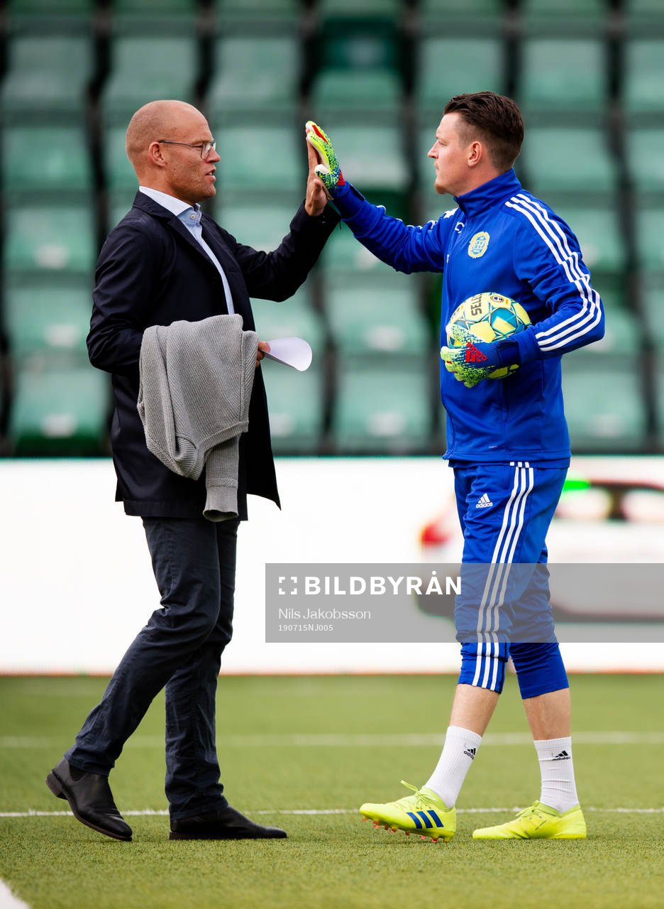 Sundsvalls målvakt Lloyd Saxton och tränare Joel