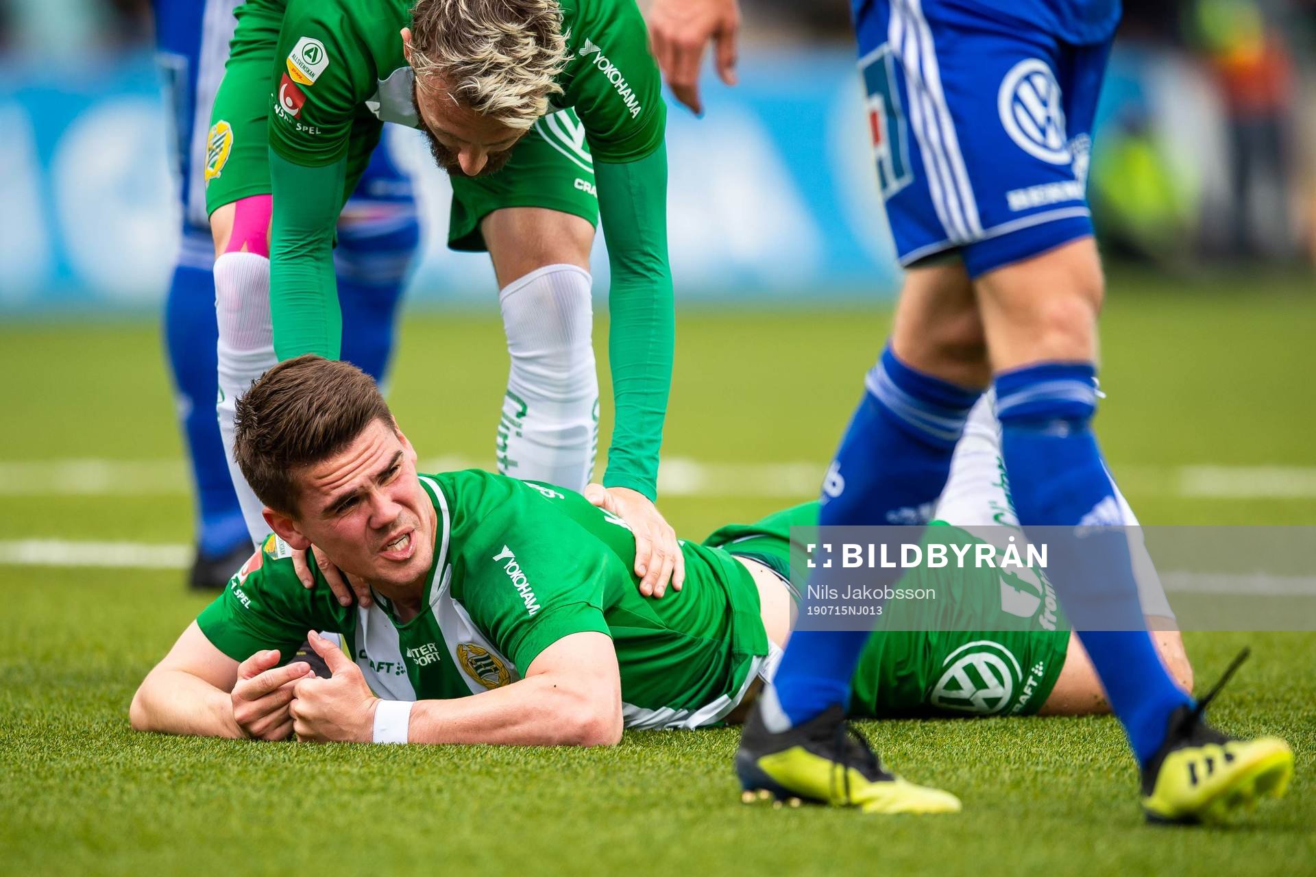 Hammarbys Vidar Örn Kjartansson reagerar