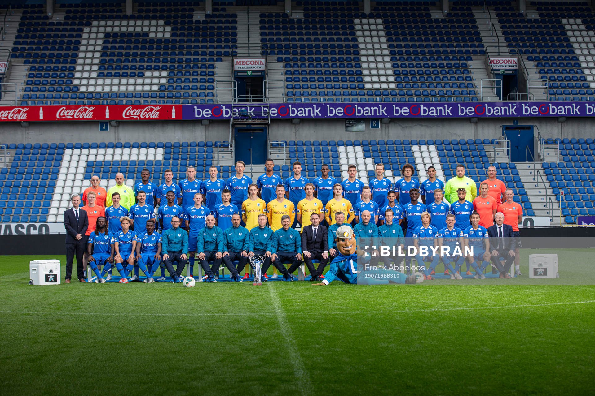 GENK, BELGIUM - JULY 15: Back row (L-R) JR technical staff,