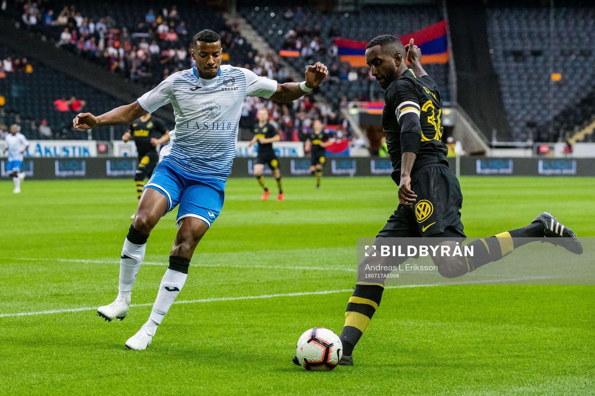 Georgi Pashov of Ararat-Armenia and Henok Goitom  of AIK