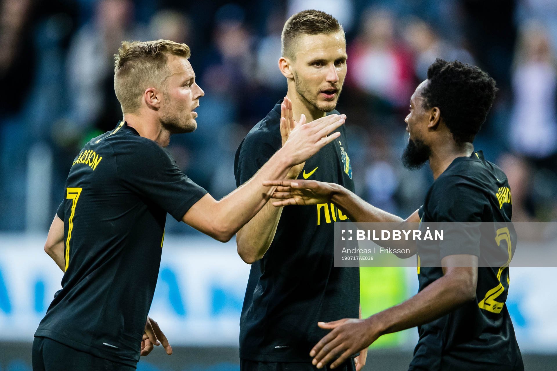 Sebastian Larsson, Karol Mets and Heradi Rashidi celebrates