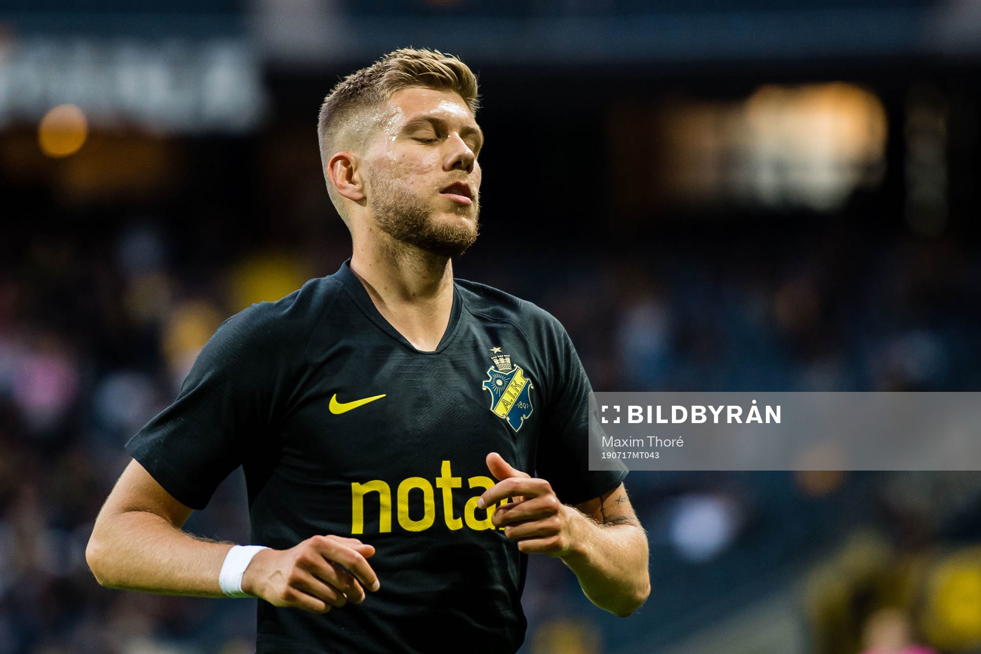 Anton Salétros of AIK looks dejected