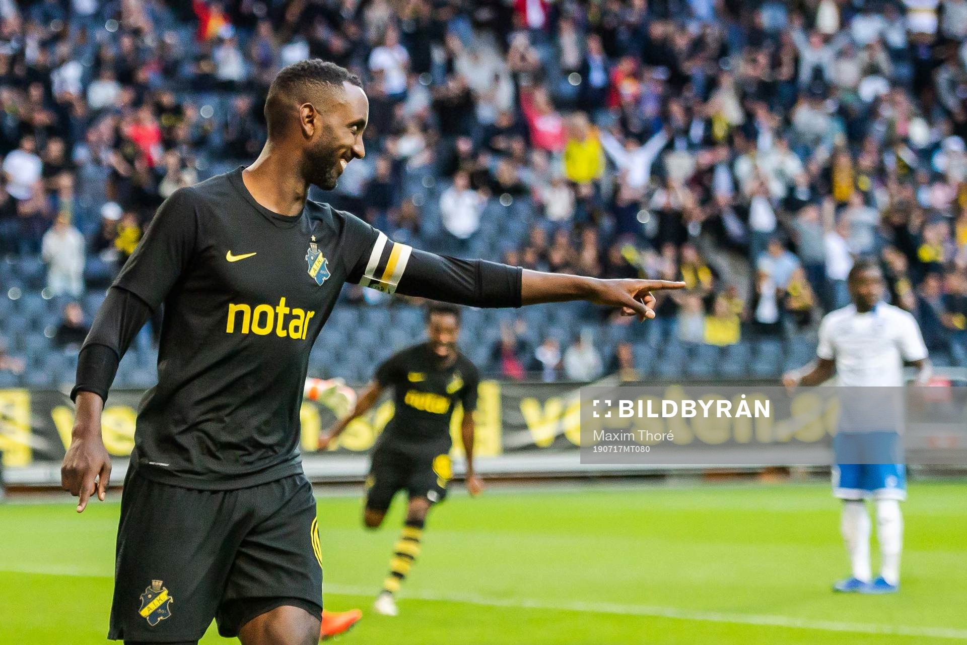 Henok Goitom  of AIK celebrates