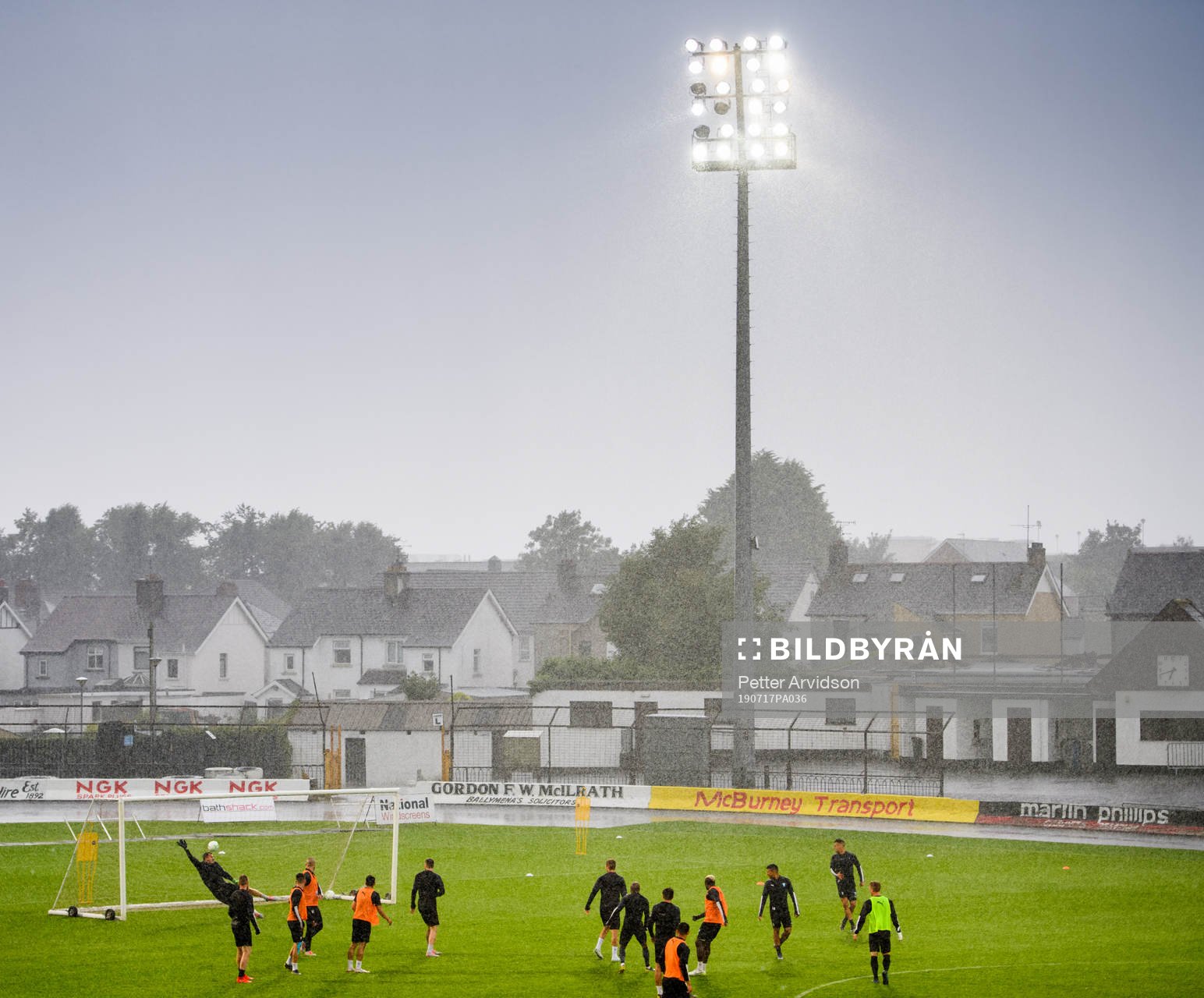 General view during a training with Malmö FF ahead of the Europa League qualifying match between Ballymena United and Malmö FF on July 17, 2019 in Ballymena.