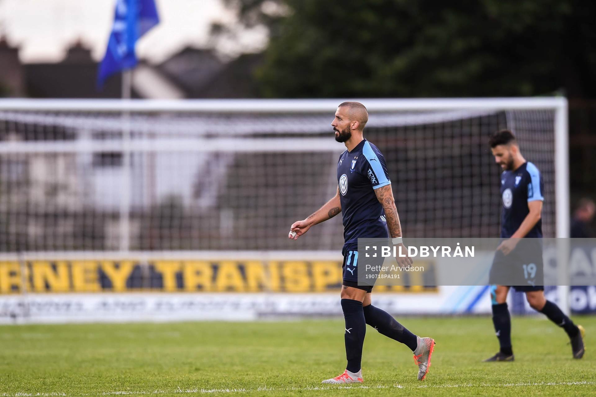 Guillermo Molins and Erdal Rakip of Malmö FF look dejected