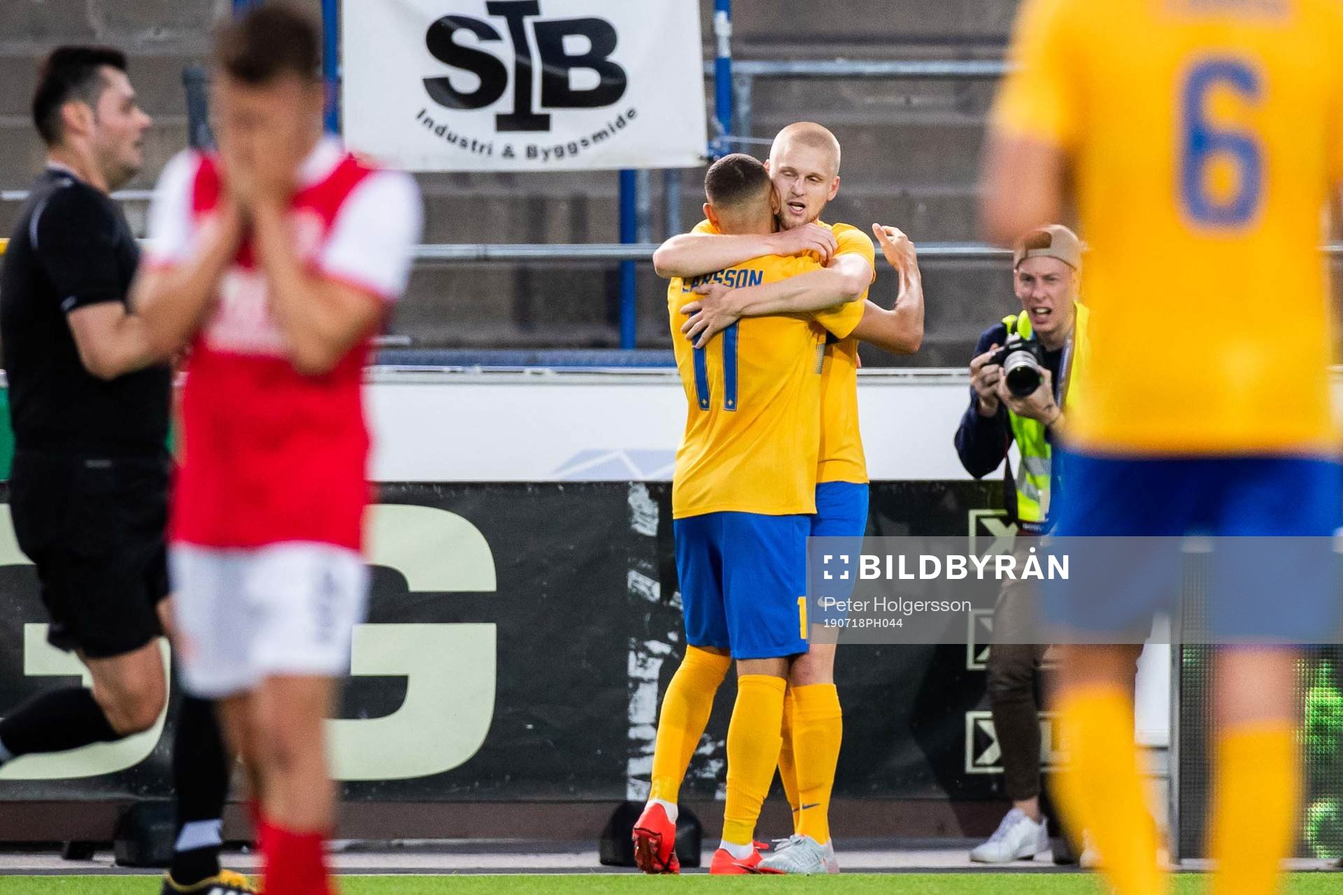 Kalle Holmberg and Jordan Larsson of IFK Norrköping