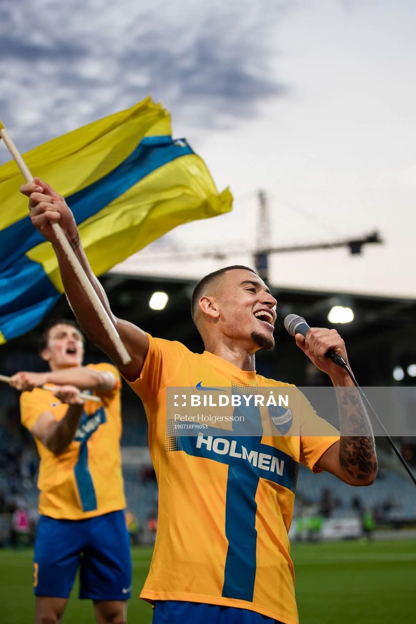 Jordan Larsson of IFK Norrköping celebrates
