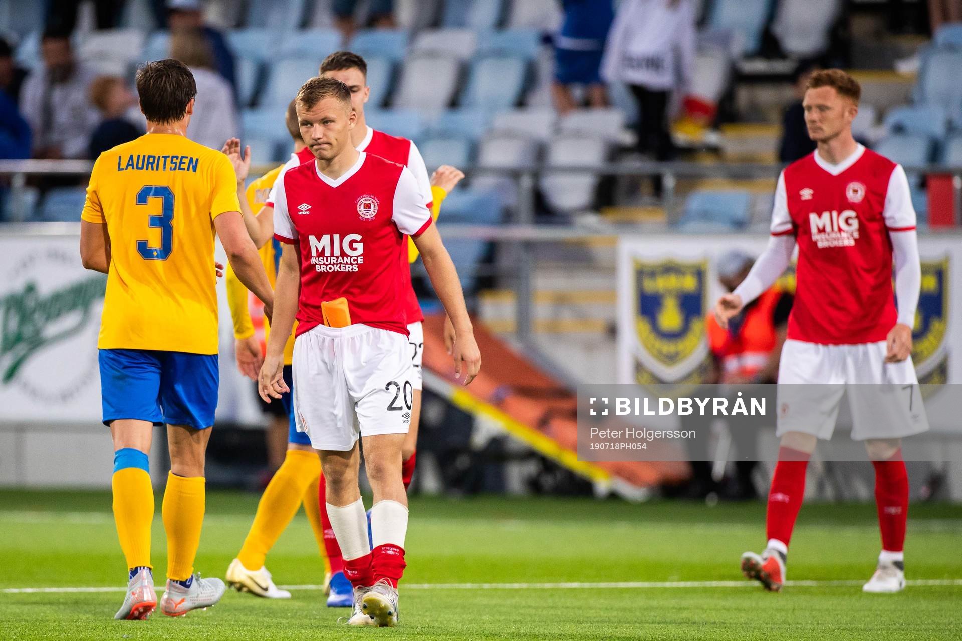 Jamie Lennon of St Patrick's looks dejected