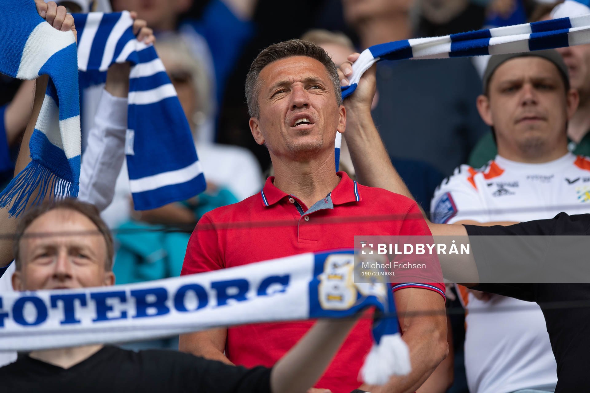 IFK Göteborgs tidigare sportchef Mats Gren på läktaren under fotbollsmatchen i allsvenskan mellan IFK Göteborg och AFC Eskilstuna den 21 juli 2019 i Göteborg.