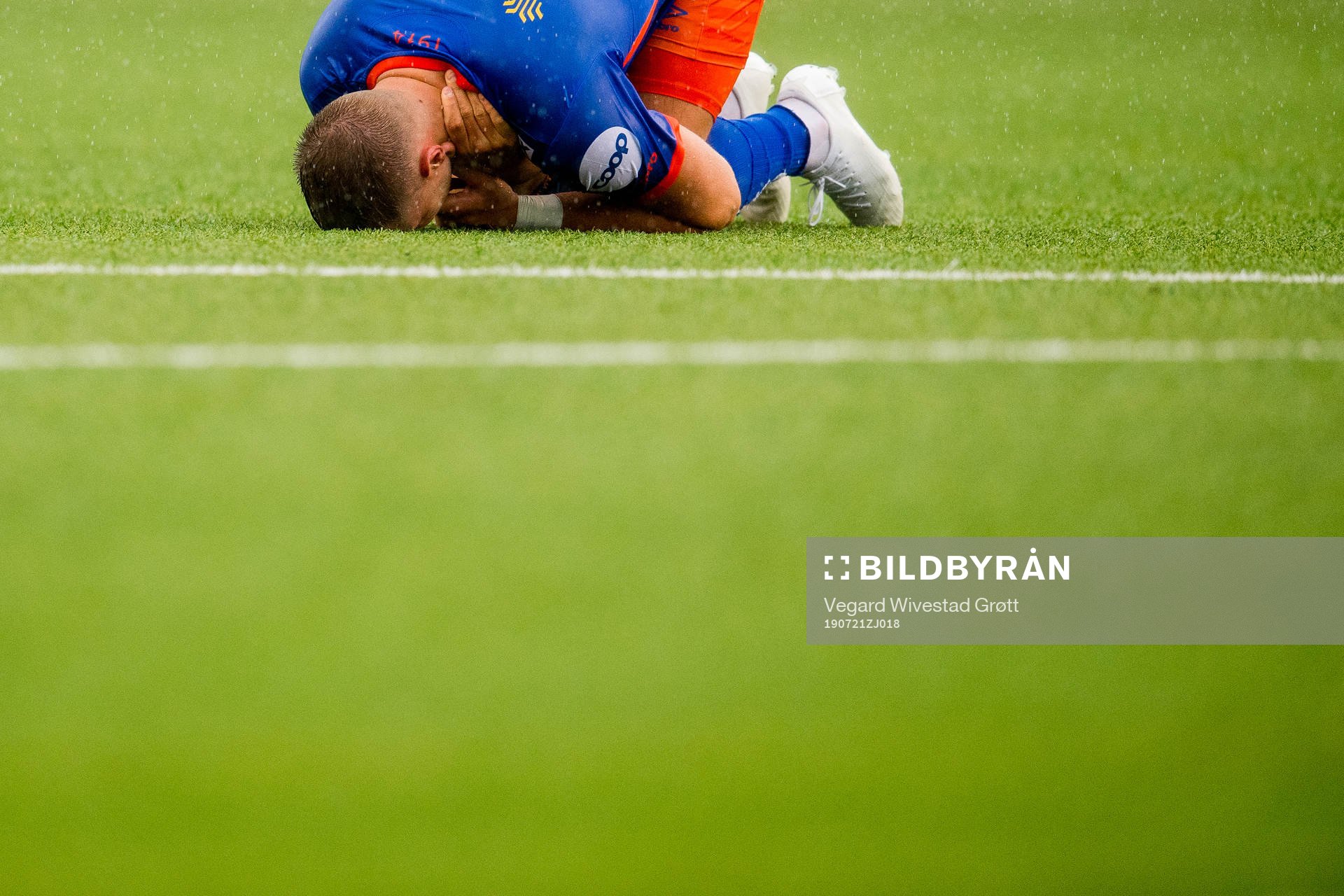 Hólmbert Aron Fridjónsson of Aalesund lies down with an