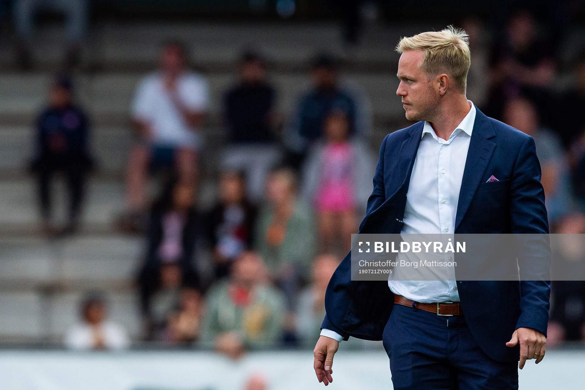 Rosengårds tränare Jonas Eidevall under fotbollsmatchen i Damallsvenskan mellan FC Rosengård och Växjö den 21 juli 2019 i Malmö.