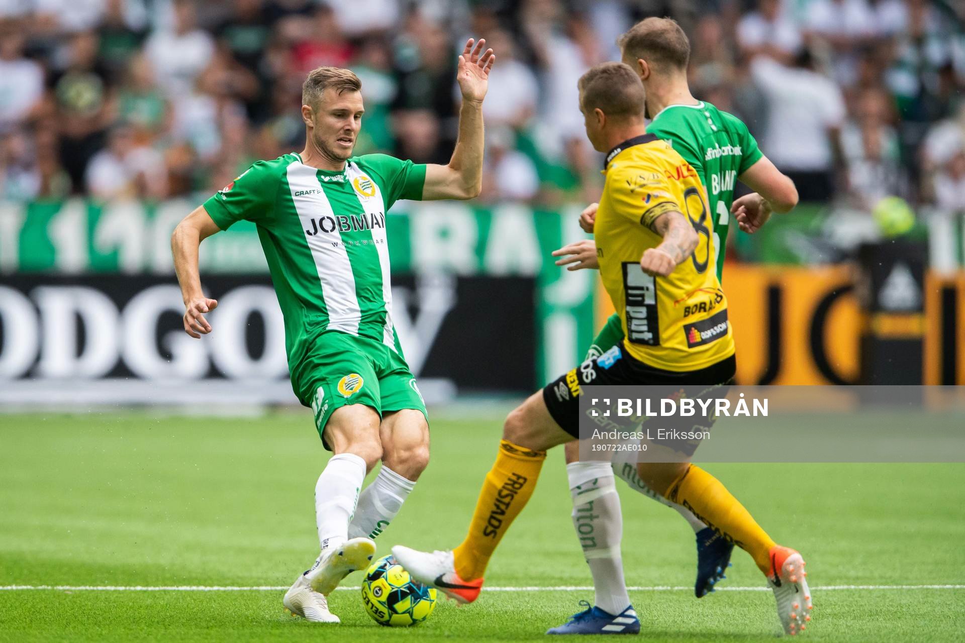 Hammarbys Richard Magyar och Darijan Bojanic mot Elfsborgs
