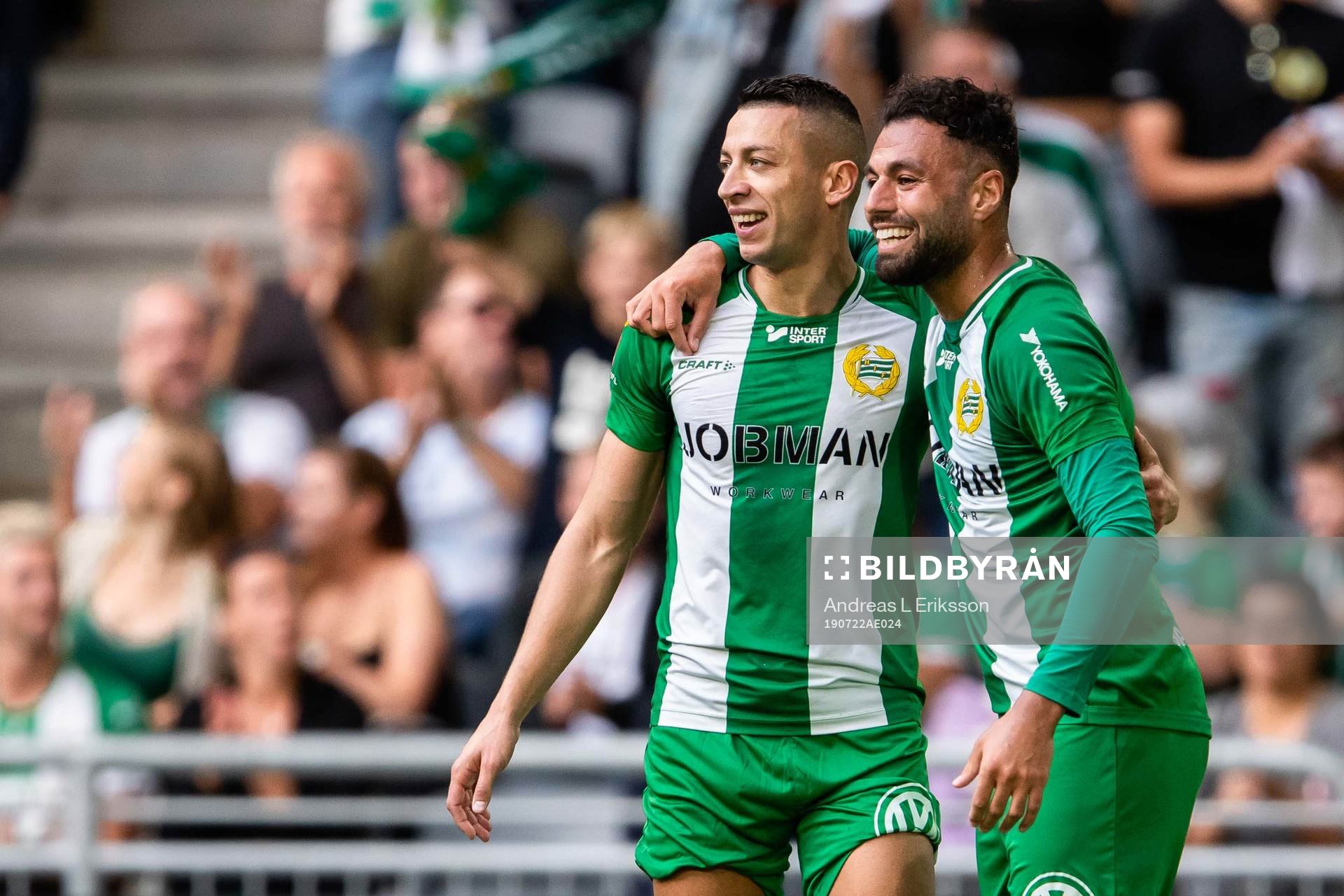 Hammarbys Imad Khalili och Nikola Djurdjic jublar
