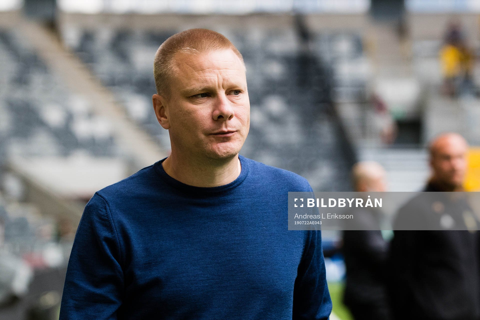 Hammarbys tränare Stefan Billborn innan fotbollsmatchen i