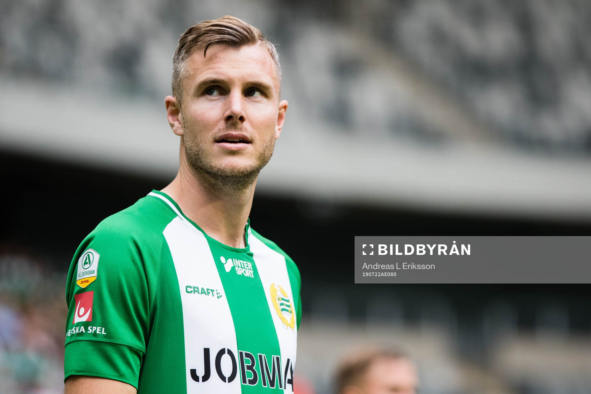 Hammarbys Richard Magyar innan fotbollsmatchen i