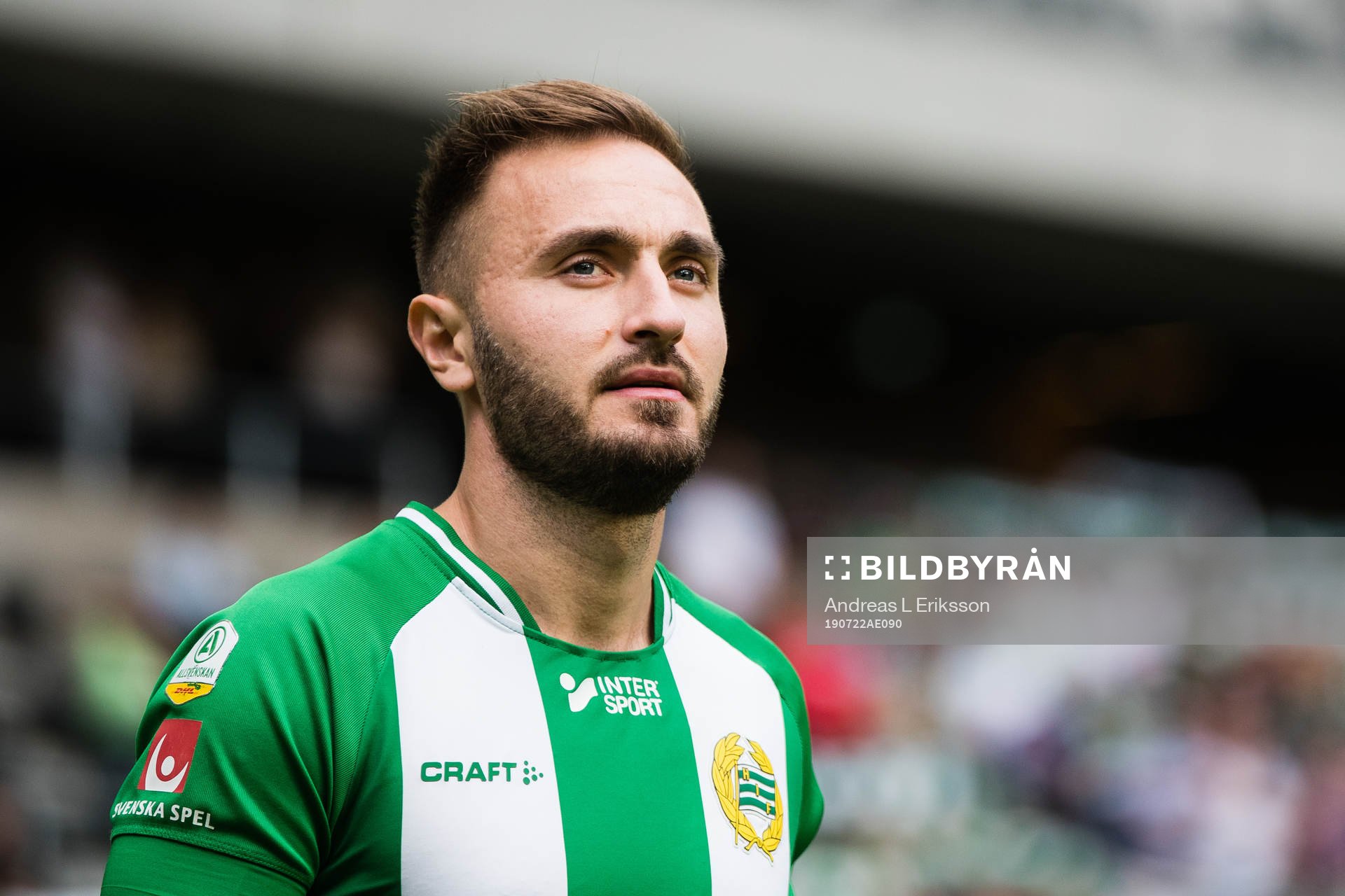 Hammarbys Muamer Tankovic innan fotbollsmatchen i