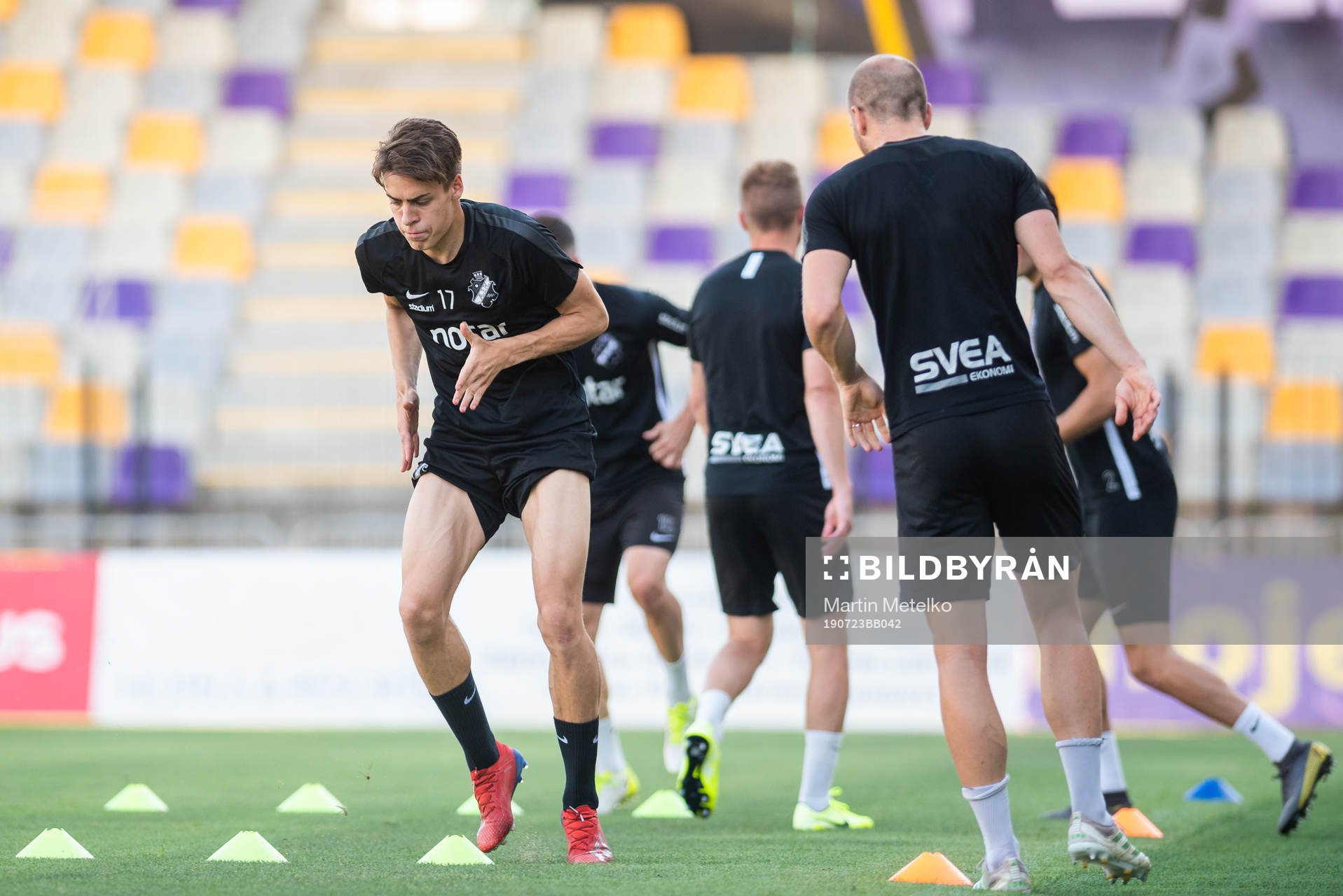 Adam Ben Lamin of AIK during a practice ahead of the UEFA Champions League qualifying match between Maribor and AIK on July 23, 2019 in Maribor.