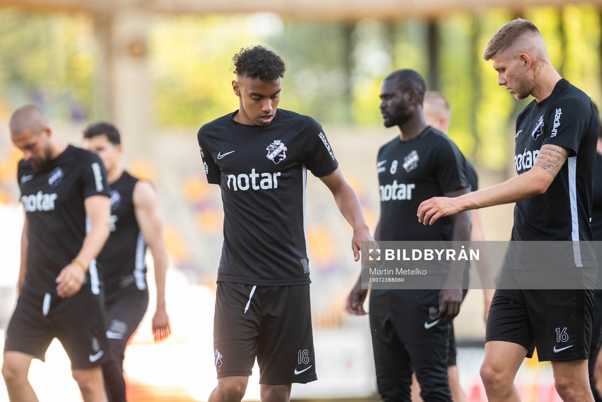 Bilal Hussein of AIK during a practice ahead of the UEFA Champions League qualifying match between Maribor and AIK on July 23, 2019 in Maribor.