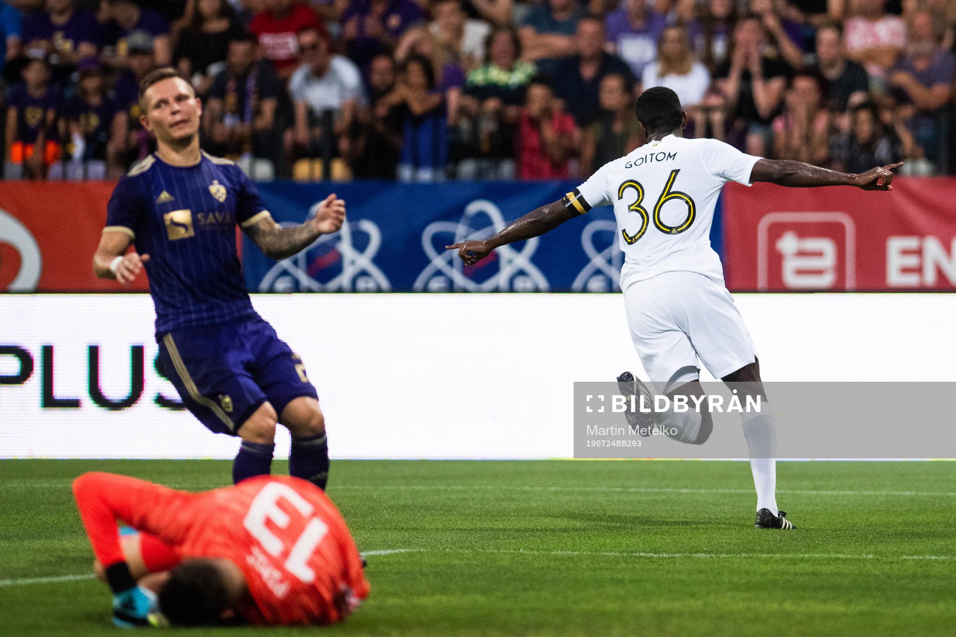 Henok Goitom of AIK celebrates