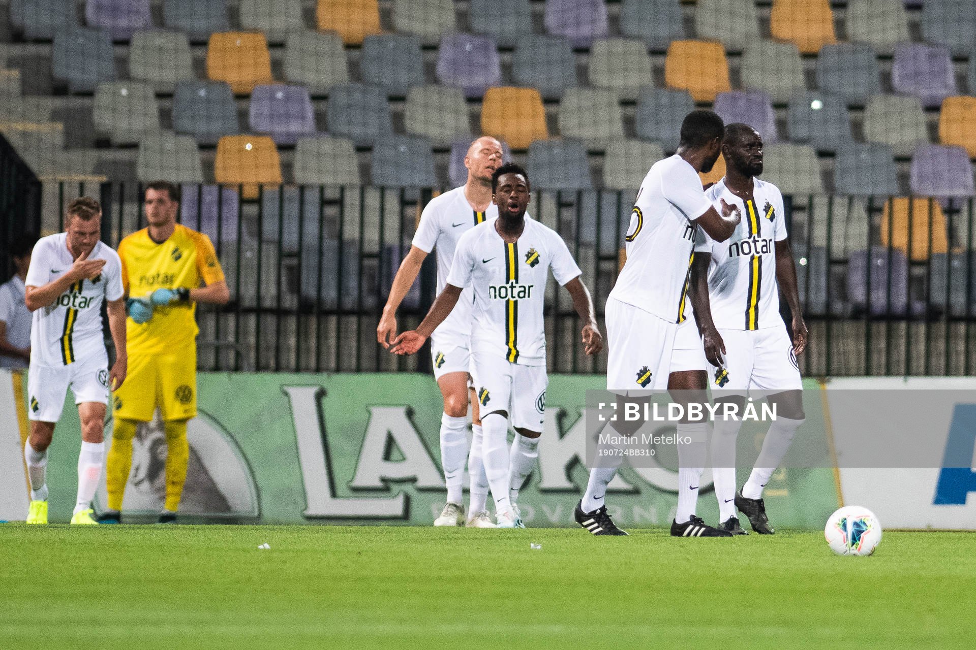Henok Goitom and Enoch Kofi Adu of AIK look dejected