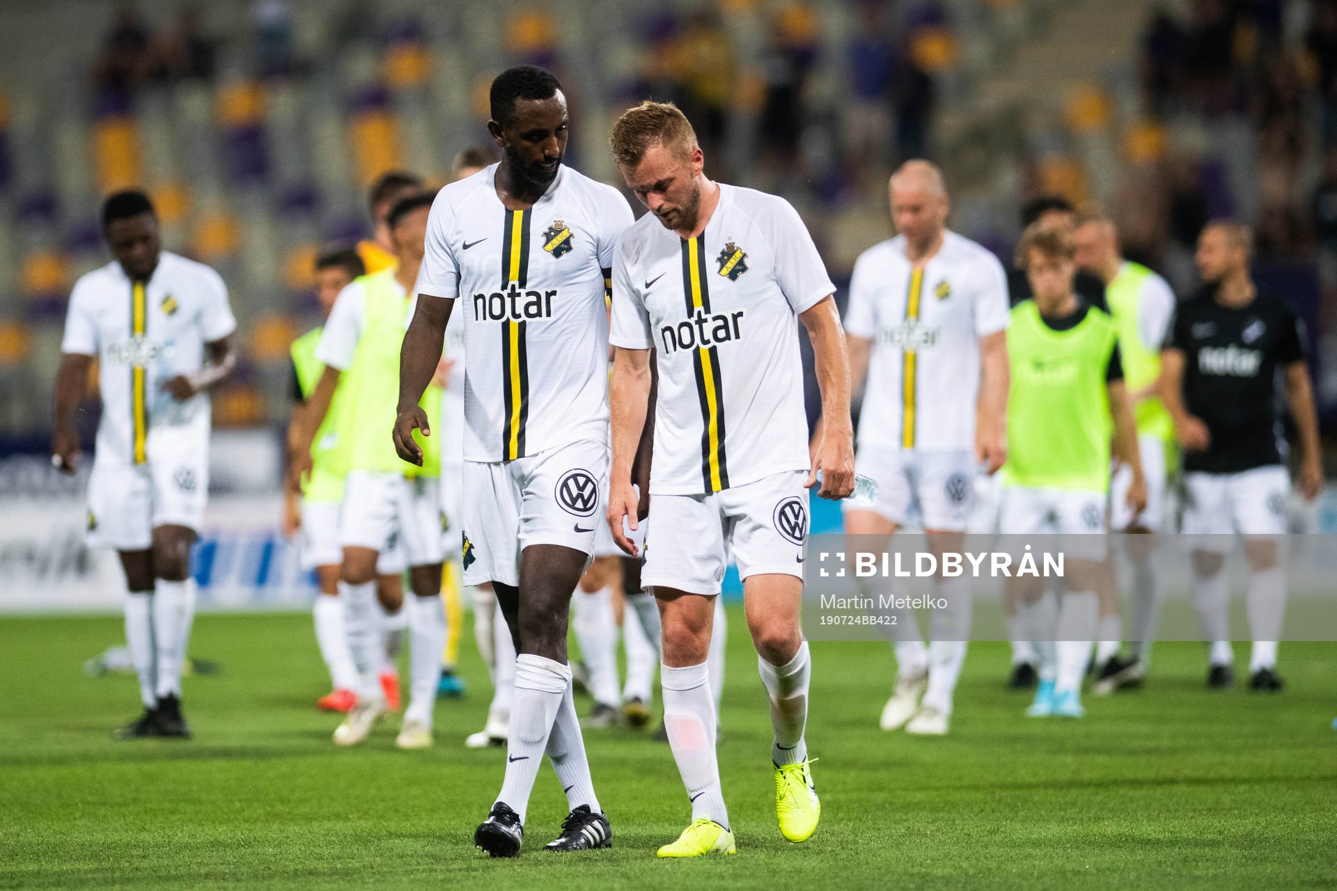 Henok Goitom and Sebastian Larsson of AIK looks dejected