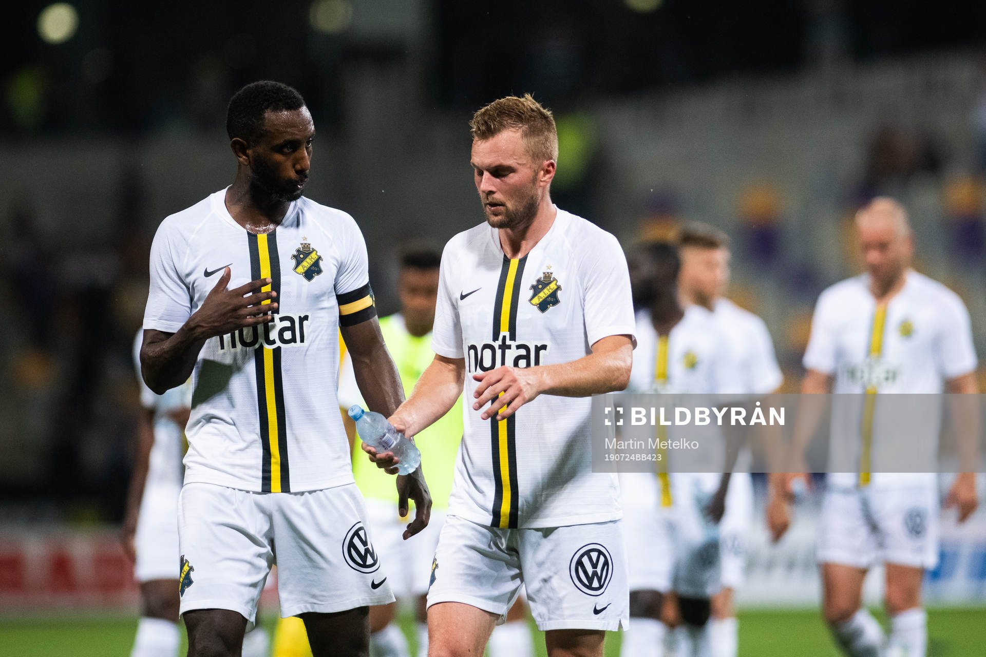 Henok Goitom and Sebastian Larsson of AIK looks dejected