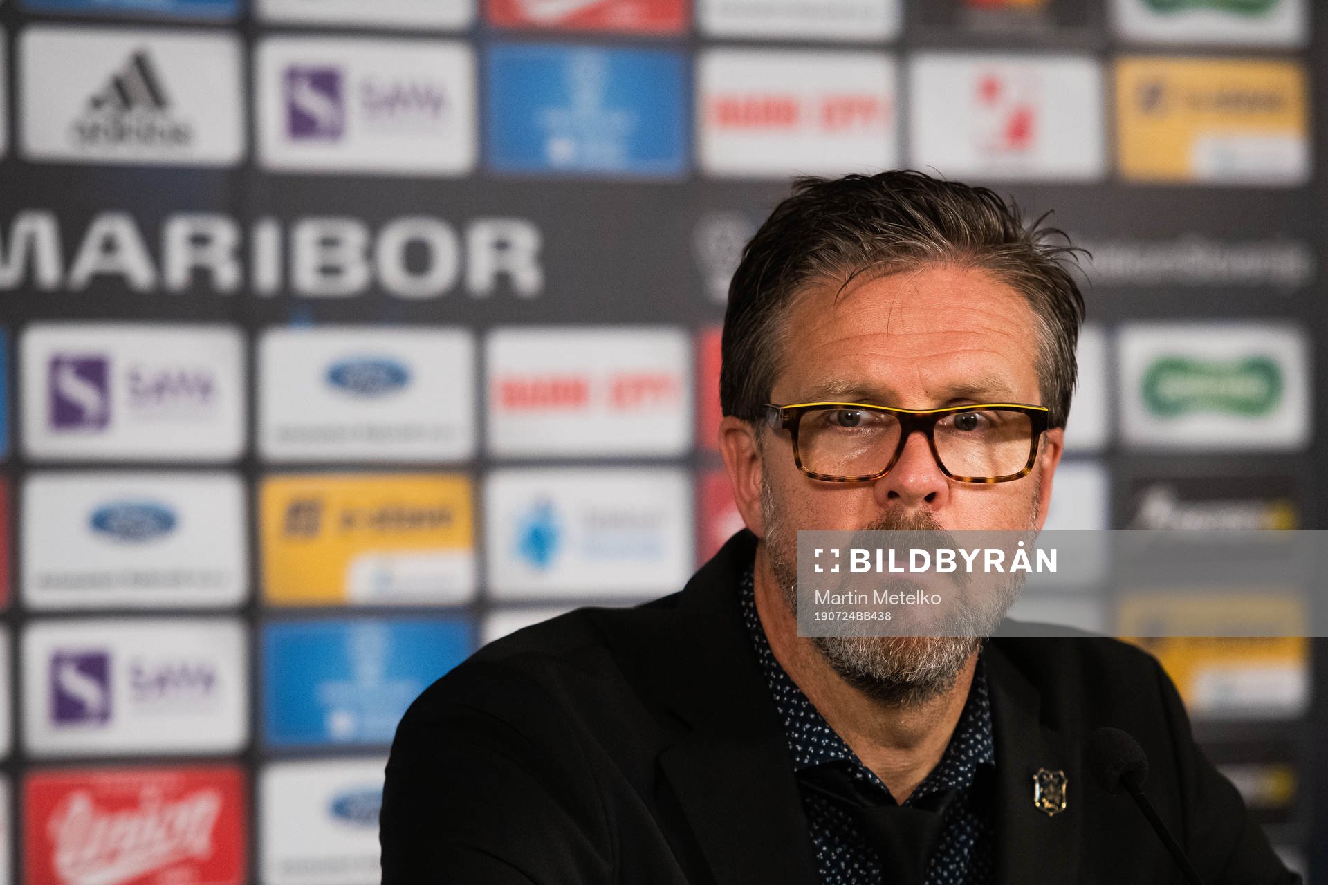 Rikard Norling, head coach of AIK at the press conference after the UEFA Champions League qualifying match between Maribor and AIK on July 24, 2019 in Maribor.