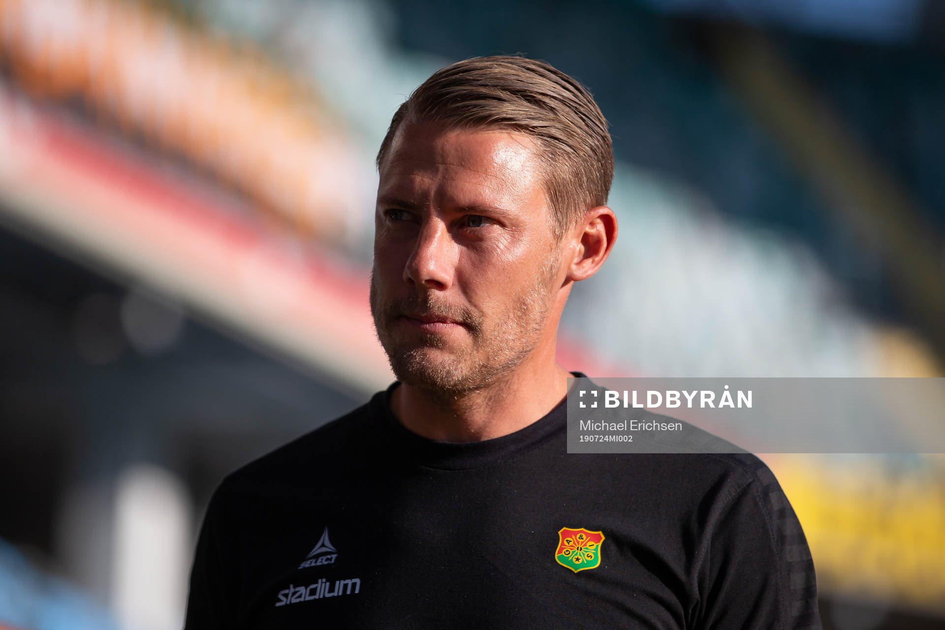 GAIS tränare Patrik Ingelsten innan fotbollsmatchen i Superettan mellan GAIS och Norrby den 24 juli 2019 i Göteborg.