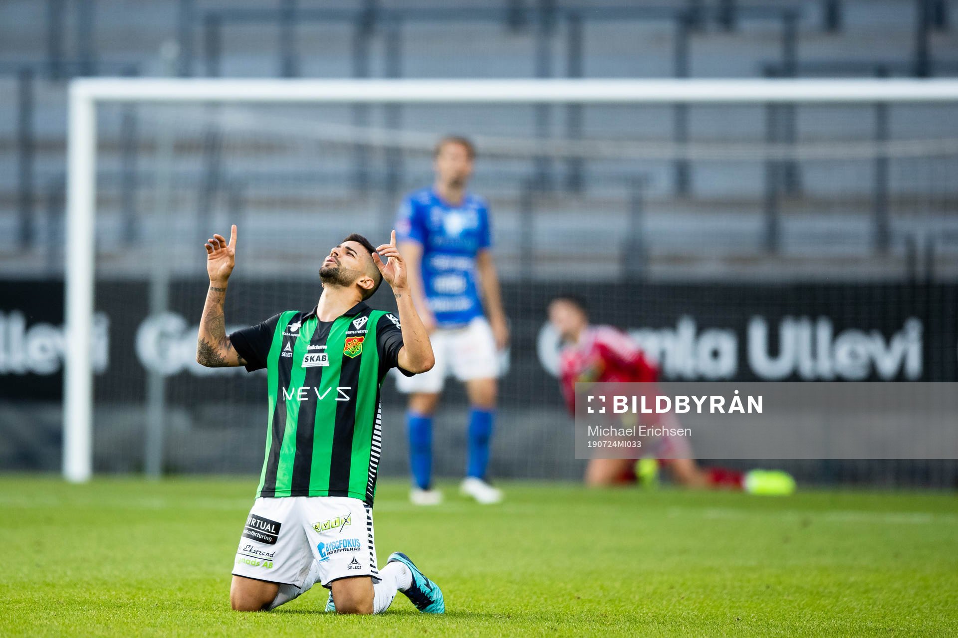 GAIS Paulo Marcelo jublar efter fotbollsmatchen i Superettan mellan GAIS och Norrby den 24 juli 2019 i Göteborg.