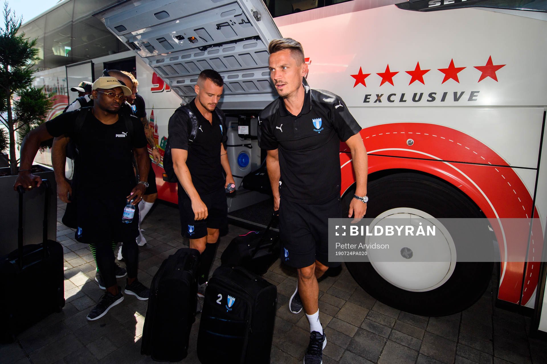 Markus Rosenberg of Malmö FF arrive at their hotel