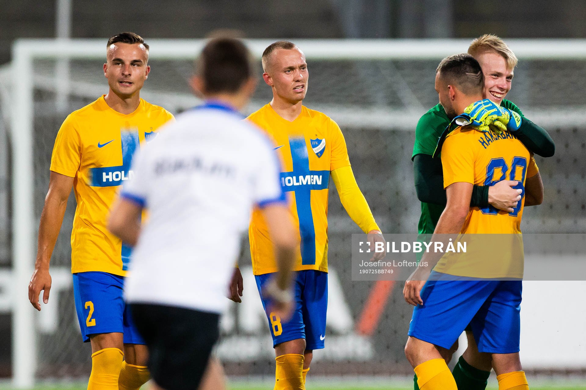 Goalkeeper Isak Pettersson and Sead Haksabanovic of IFK