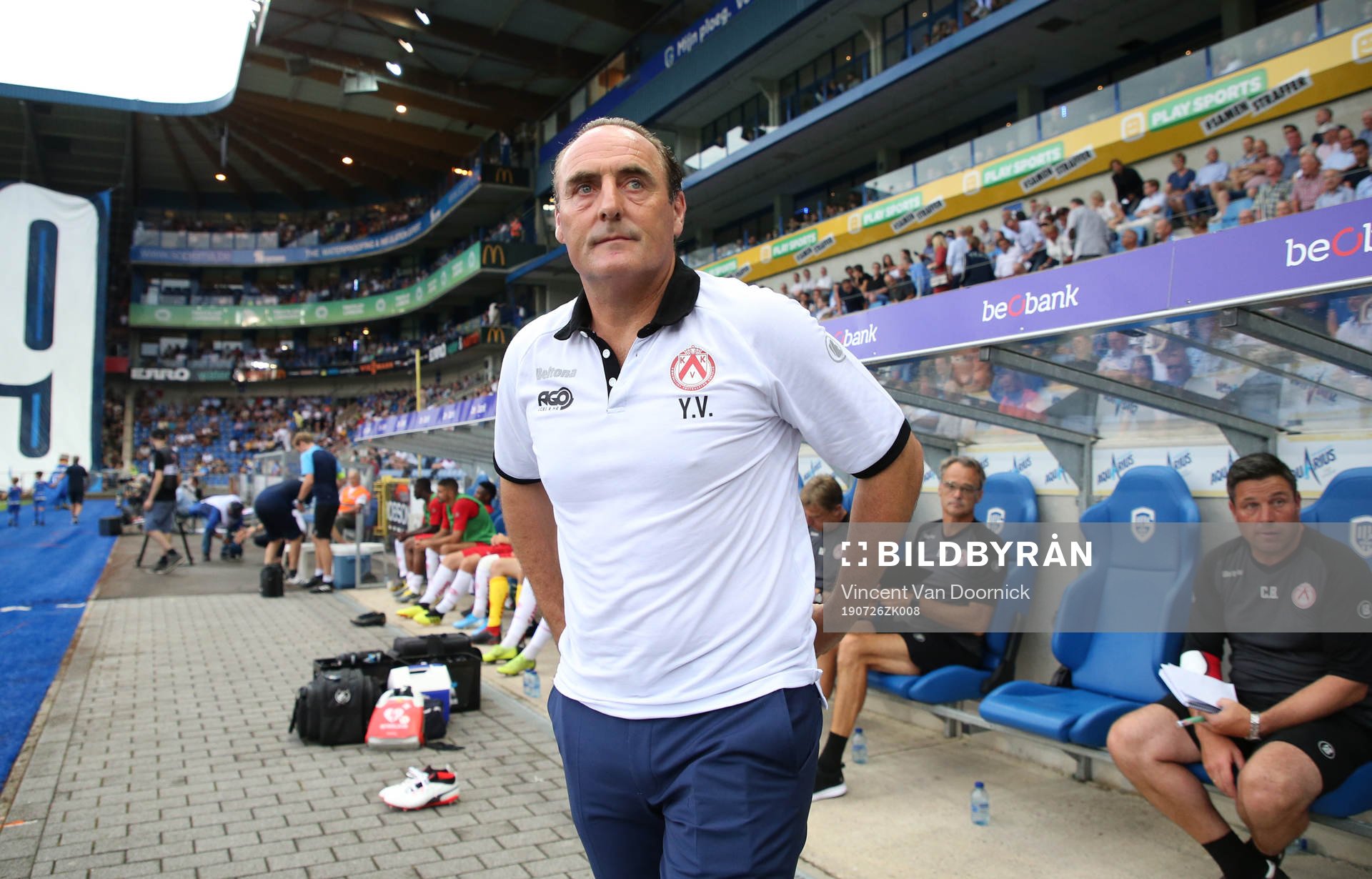 GENK, BELGIUM - JULY 26: Yves Vanderhaeghe, head coach of