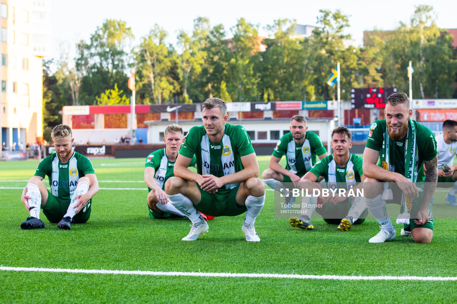 Hammarbys Dennis Widgren, Aron Johannsson, Richard Magyar,